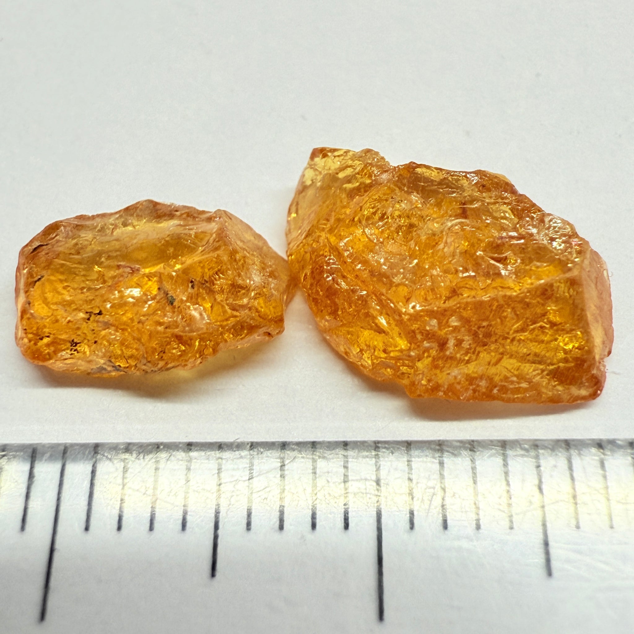 Mandarin Spessartite Garnet Lot, 5.68ct, Loliondo, Tanzania, Untreated Unheated, too flat to facet, but set them as is in jewellery