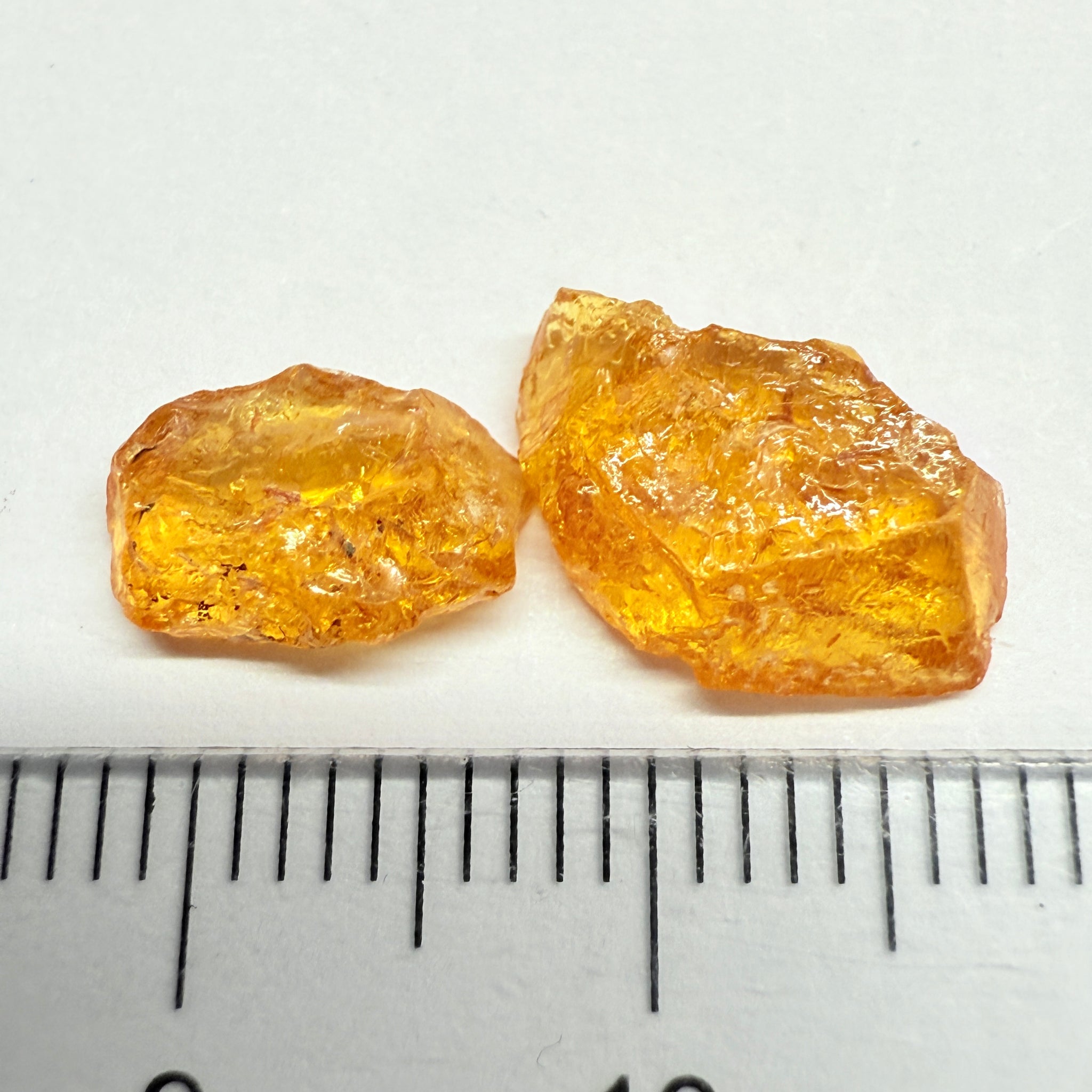 Mandarin Spessartite Garnet Lot, 5.68ct, Loliondo, Tanzania, Untreated Unheated, too flat to facet, but set them as is in jewellery