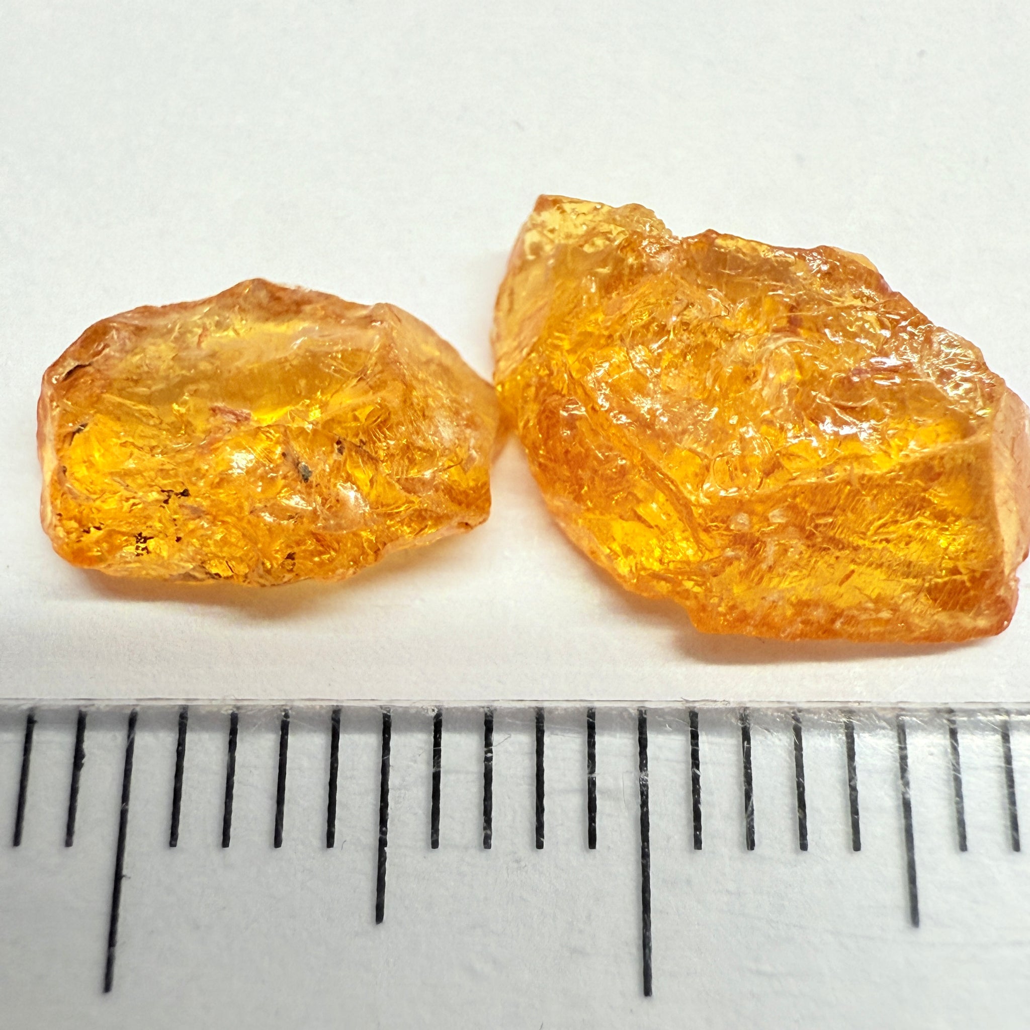 Mandarin Spessartite Garnet Lot, 5.68ct, Loliondo, Tanzania, Untreated Unheated, too flat to facet, but set them as is in jewellery