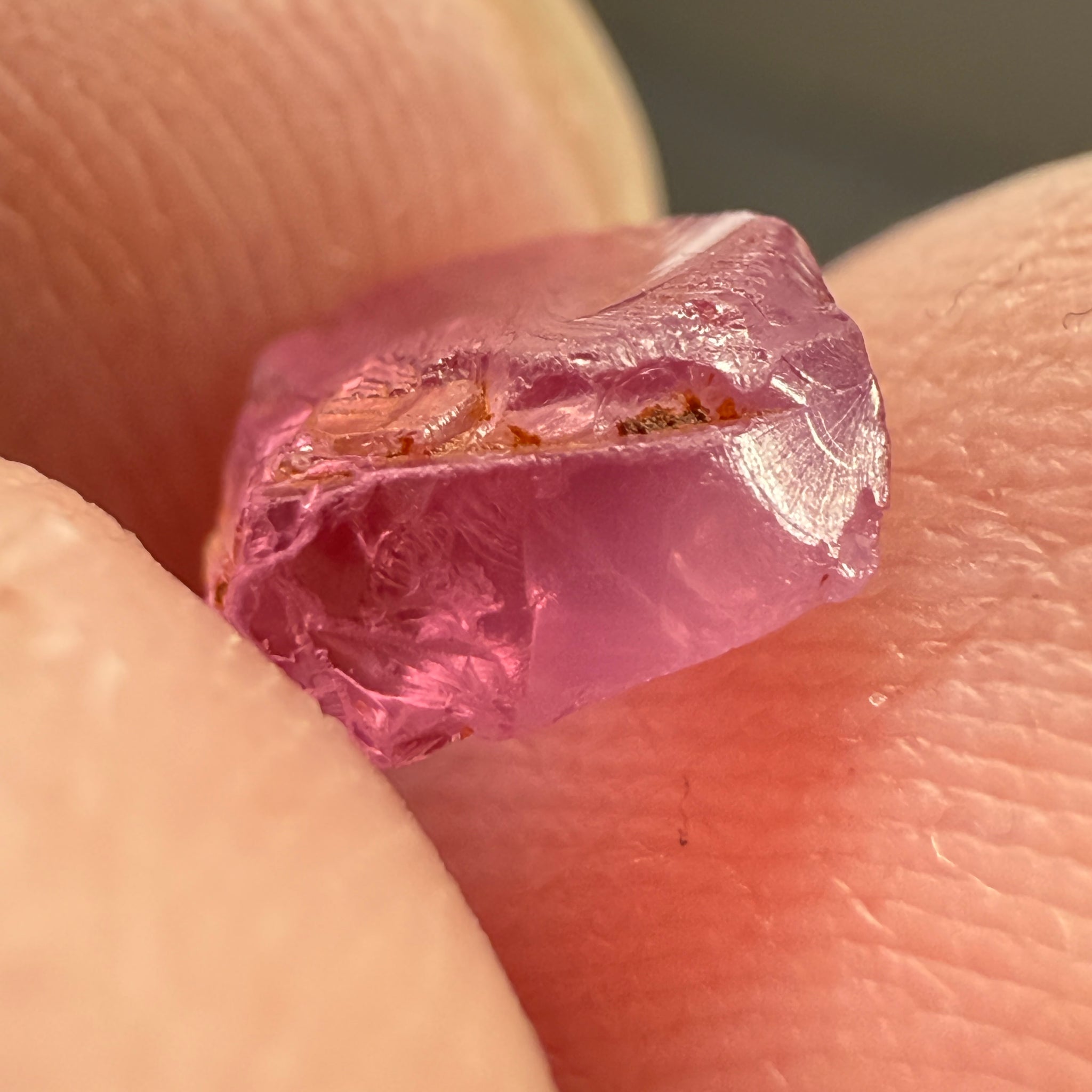 Pink Spinel, Sleepy Baby Pink Colour, 1.35ct, Tanzania, Untreated Unheated. No cracks, just silk giving a milky effect. Flat shape - see pics