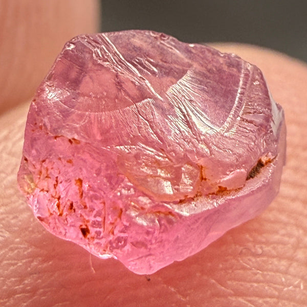 Pink Spinel, Sleepy Baby Pink Colour, 1.35ct, Tanzania, Untreated Unheated. No cracks, just silk giving a milky effect. Flat shape - see pics