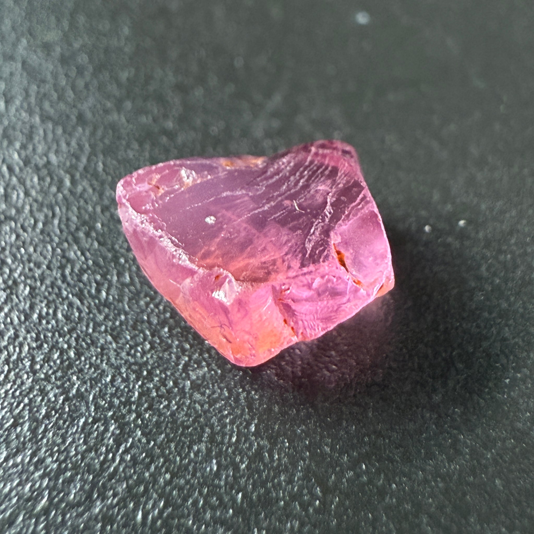 Pink Spinel, Sleepy Baby Pink Colour, 1.35ct, Tanzania, Untreated Unheated. No cracks, just silk giving a milky effect. Flat shape - see pics
