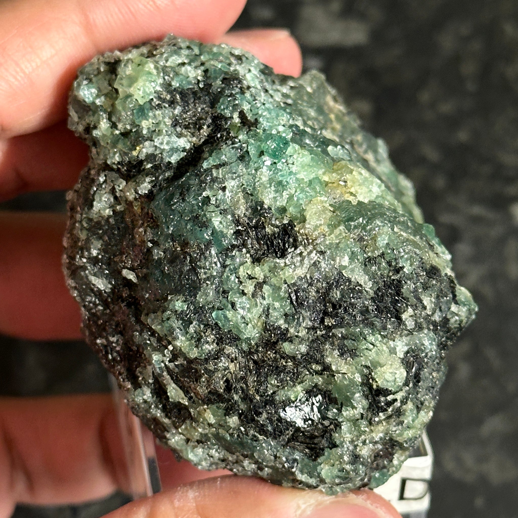 Emerald on Matrix, 170gm, Tanzania, Untreated Unheated, No Oil. 67.7 x 57 x 48.3mm.