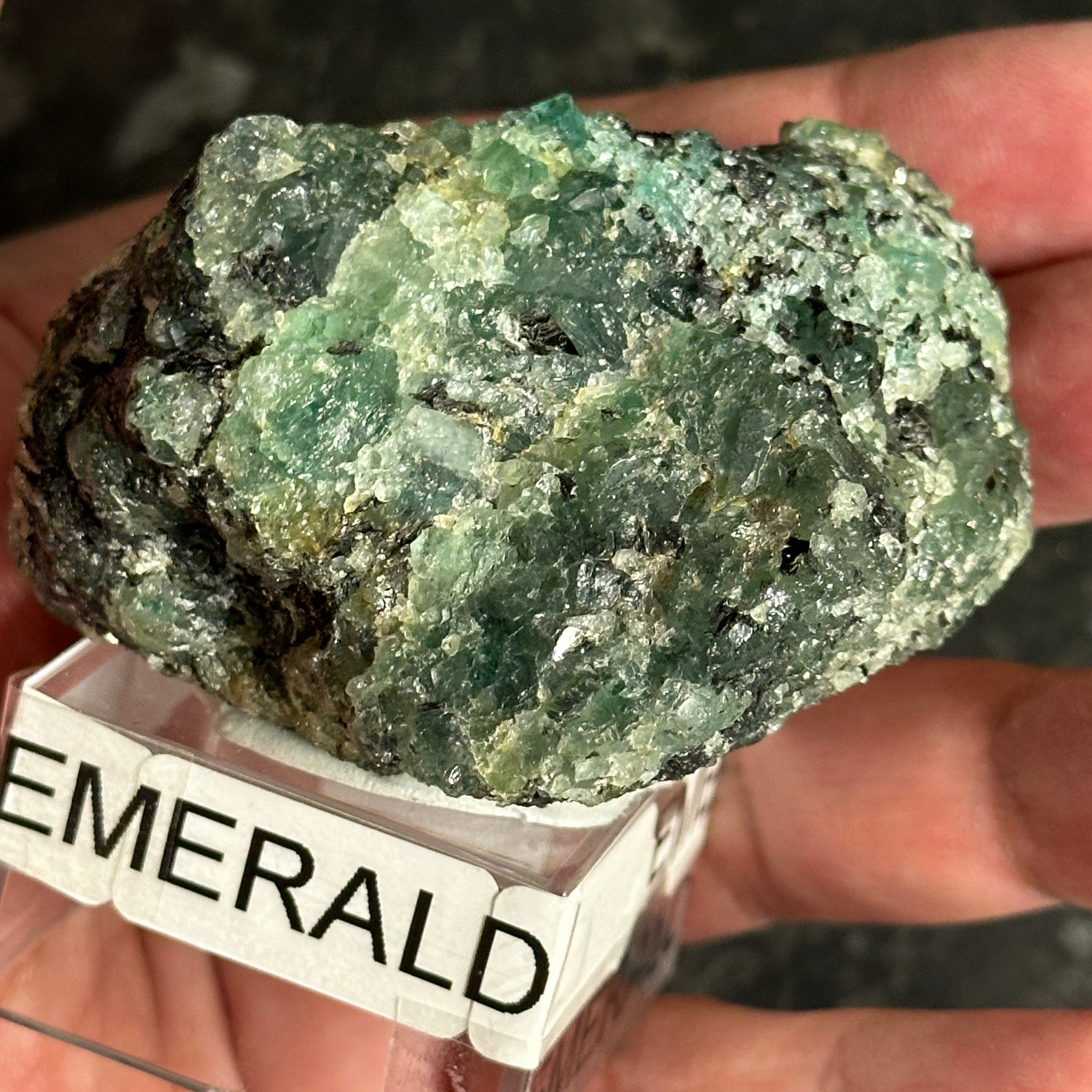 Emerald on Matrix, 170gm, Tanzania, Untreated Unheated, No Oil. 67.7 x 57 x 48.3mm.