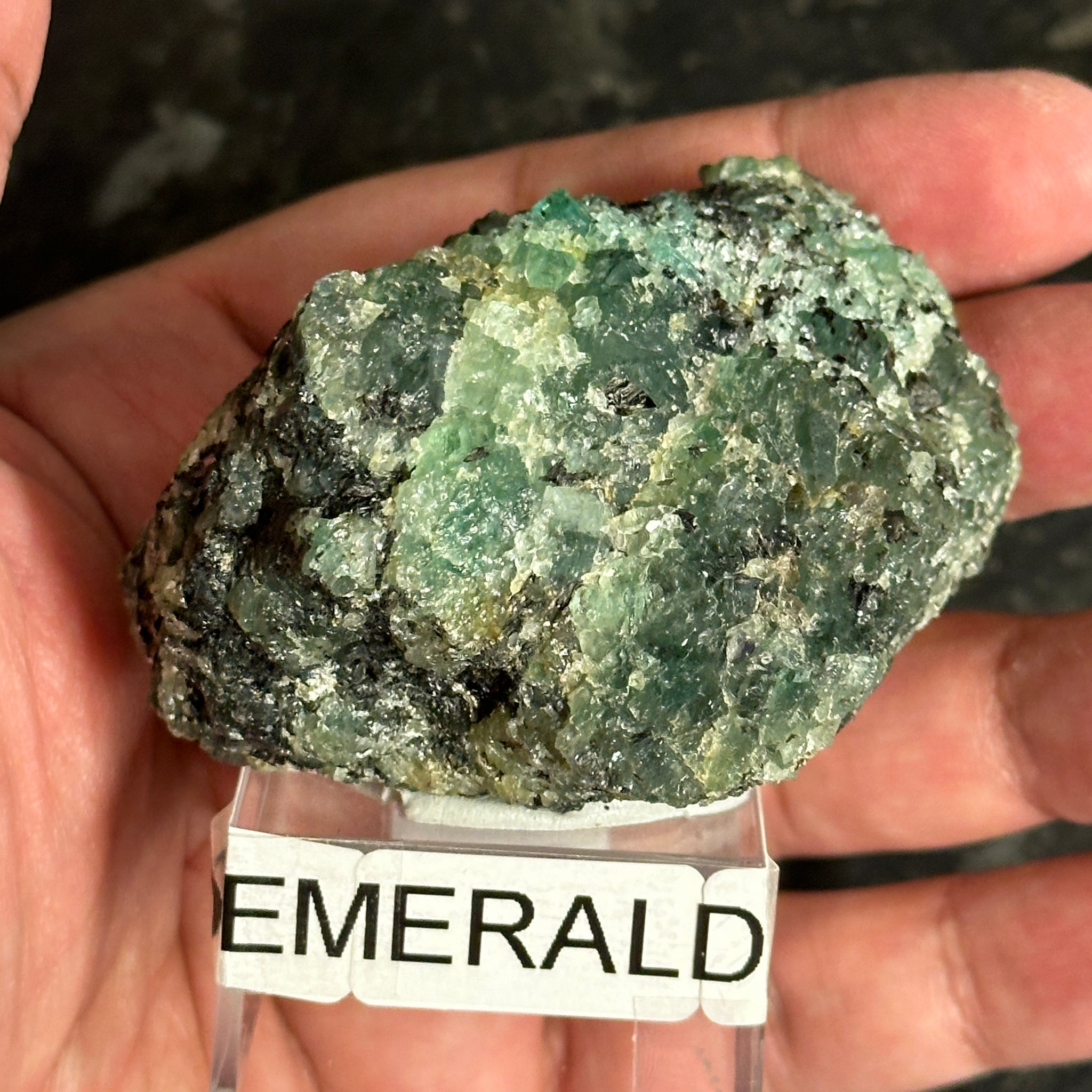 Emerald on Matrix, 170gm, Tanzania, Untreated Unheated, No Oil. 67.7 x 57 x 48.3mm.