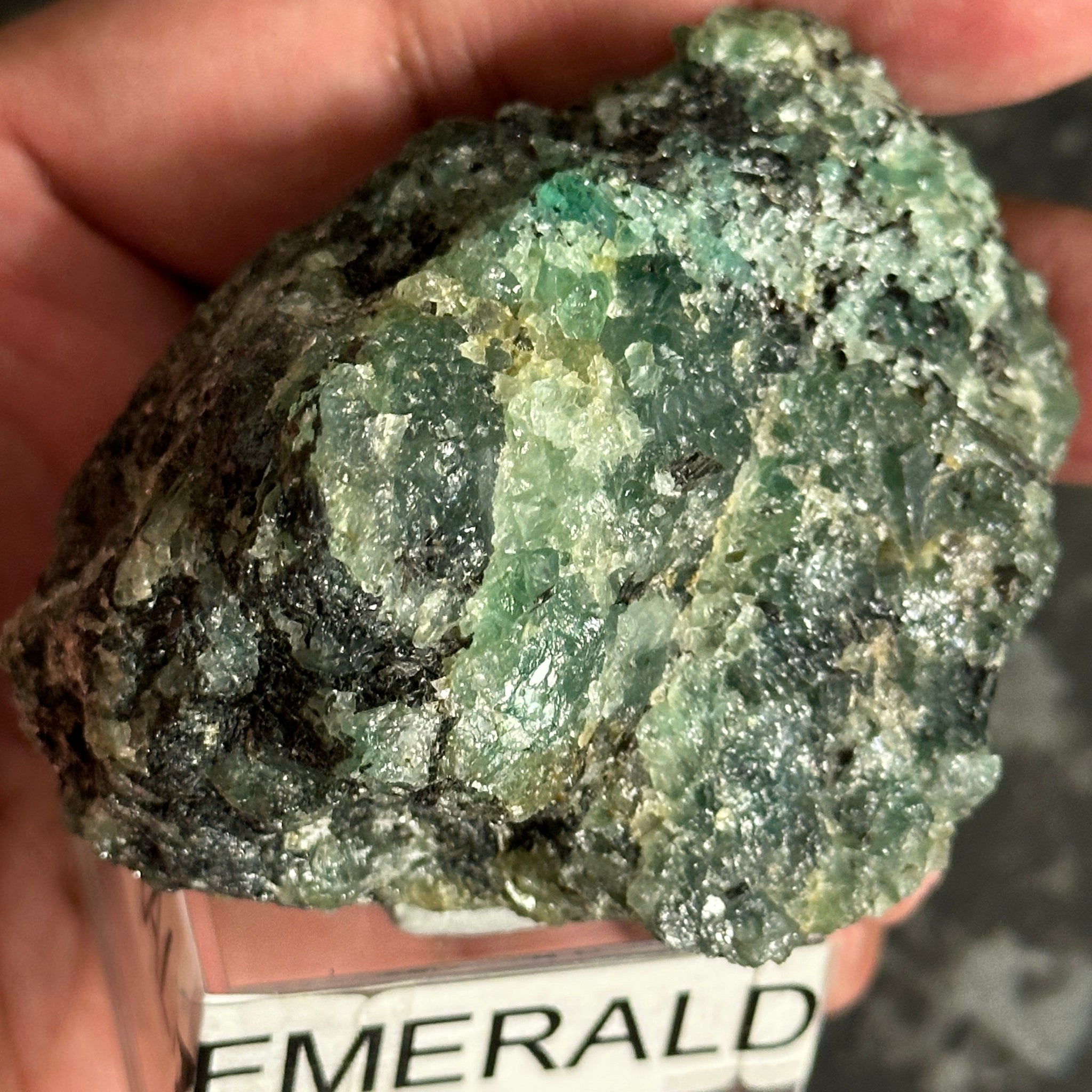 Emerald on Matrix, 170gm, Tanzania, Untreated Unheated, No Oil. 67.7 x 57 x 48.3mm.