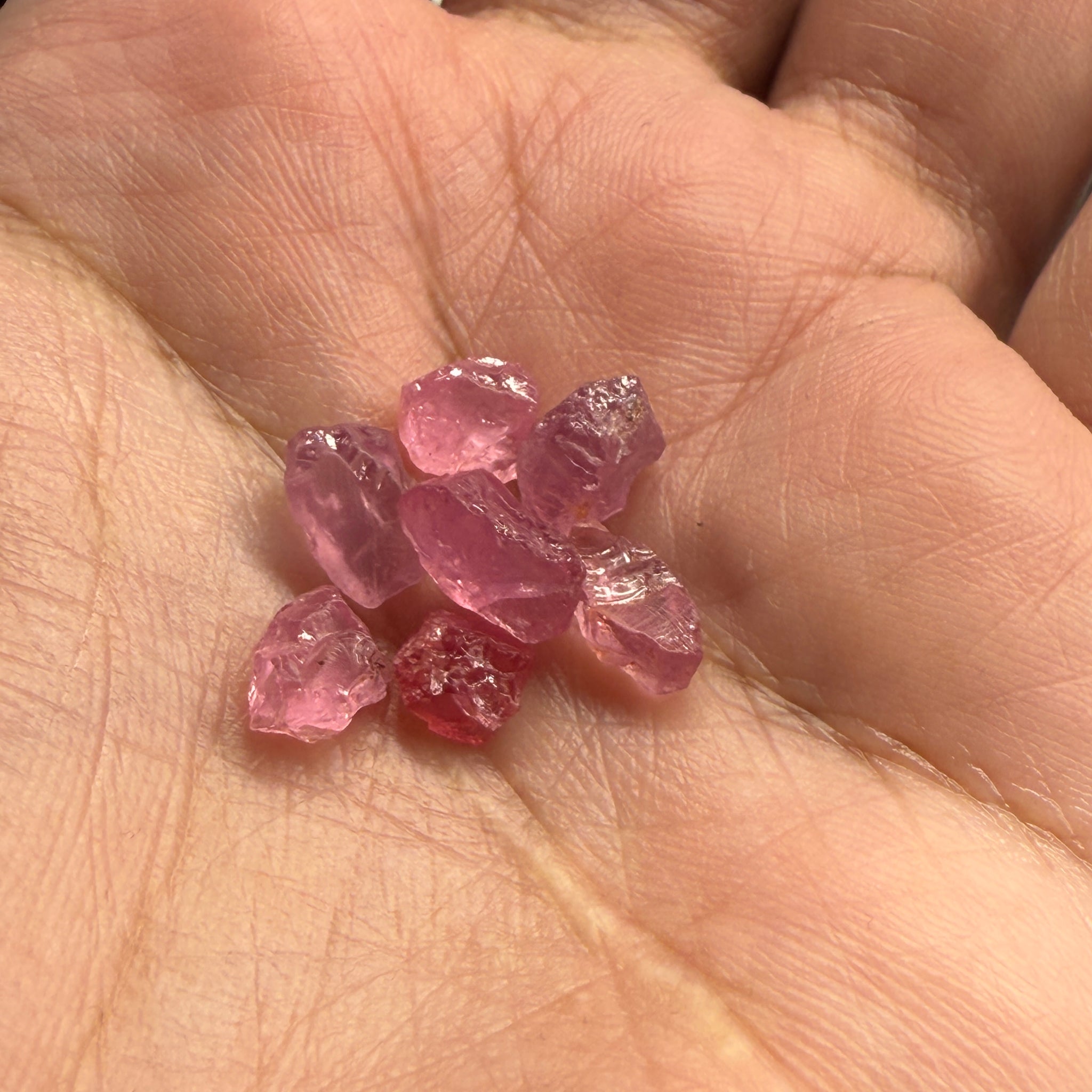 Spinel Lot, Baby Pink colour, 16.38ct, Untreated Unheated. All have some inclusions and cracks, but if you want to have a play with them going cheap