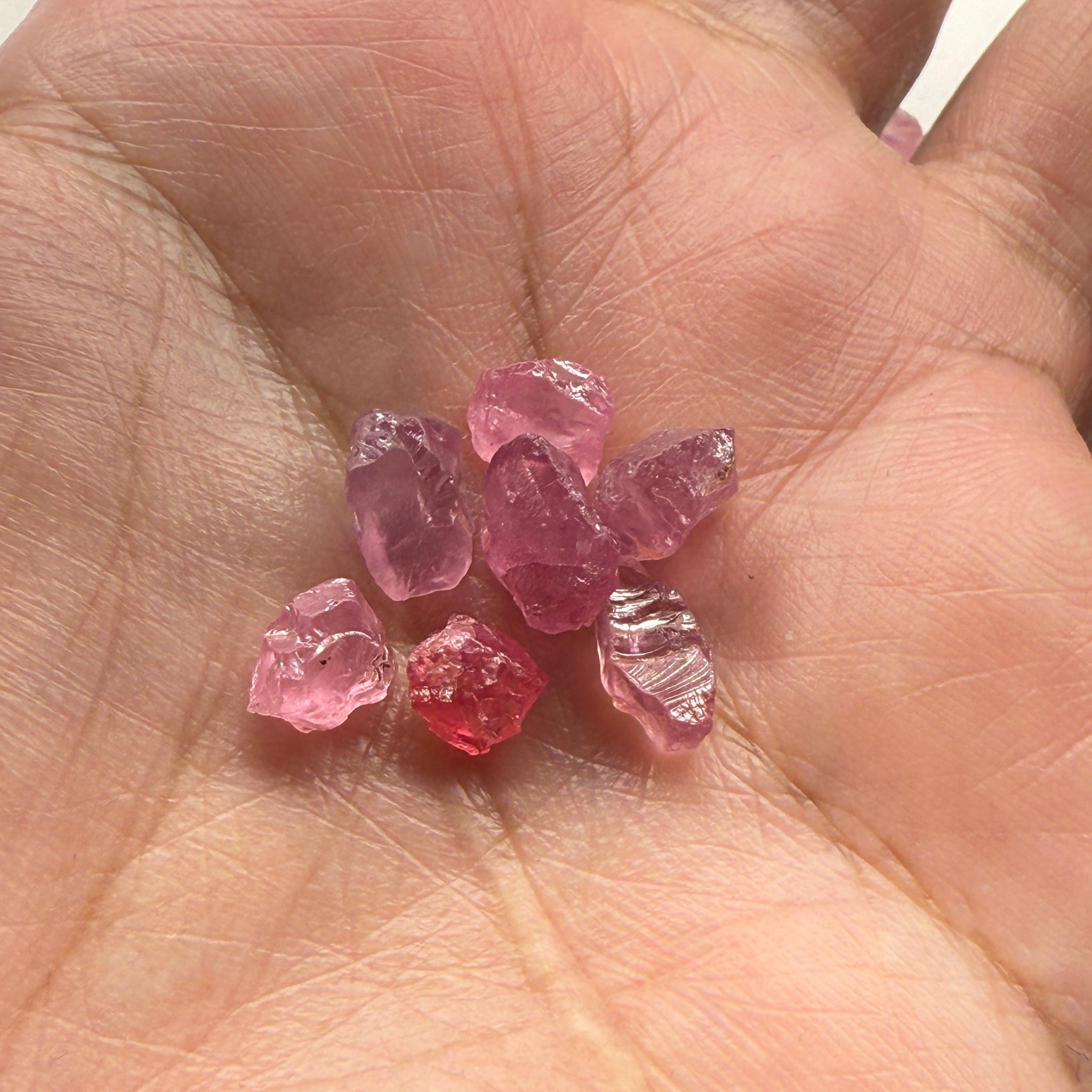 Spinel Lot, Baby Pink colour, 16.38ct, Untreated Unheated. All have some inclusions and cracks, but if you want to have a play with them going cheap