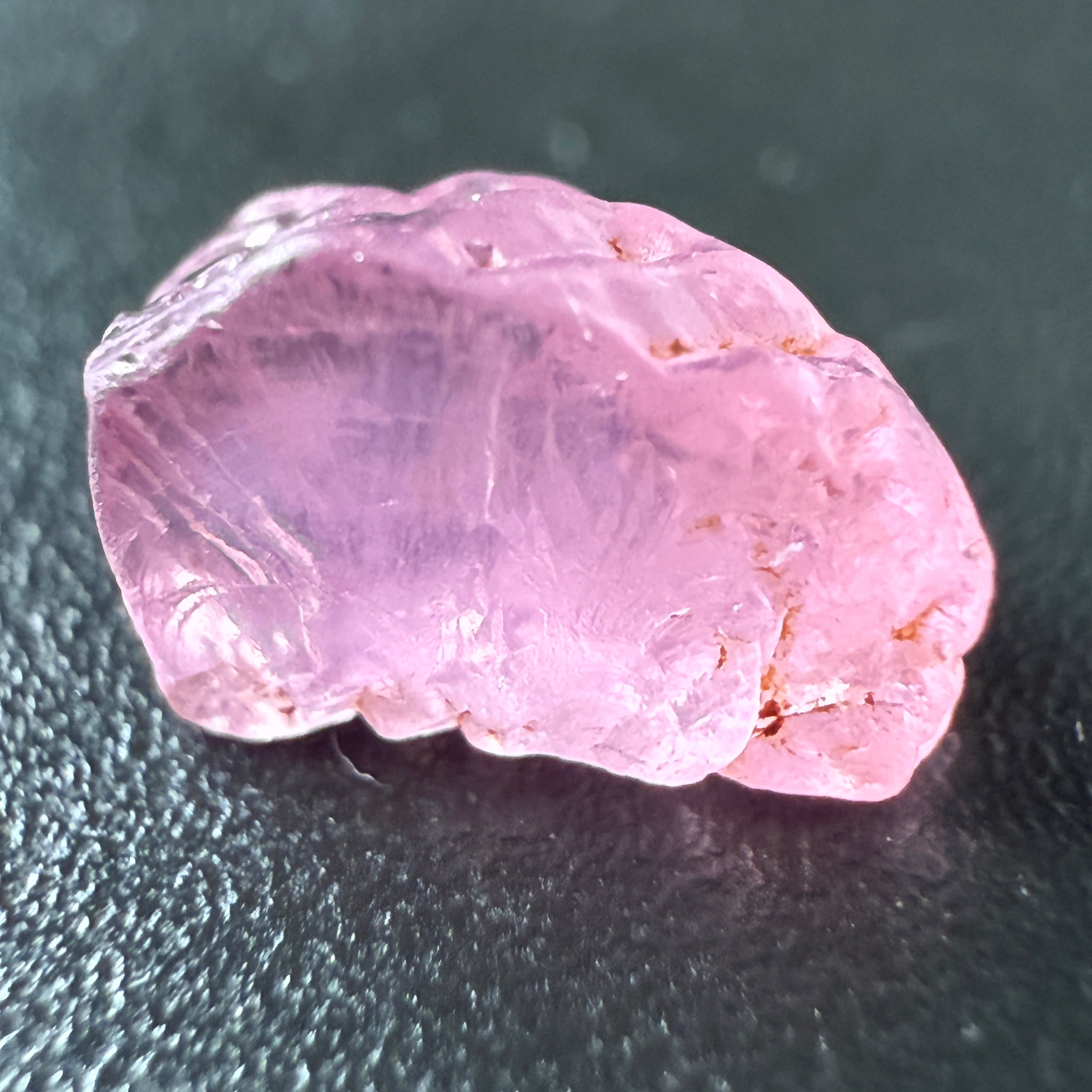 Pink Spinel, Sleepy Baby Pink Colour, 1.68ct, Tanzania, Untreated Unheated, silk giving a milky effect. Very slight crack on the outside of the stone