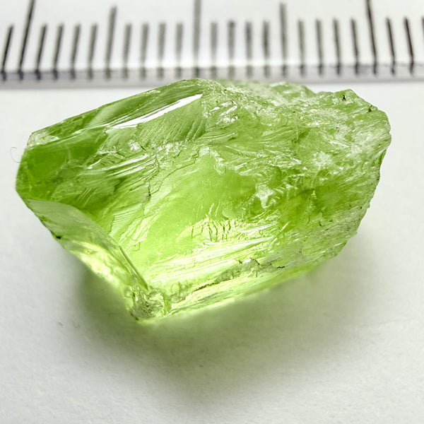 Diopside Crystal, neon lime green, 12.71ct, Merelani Hills, Tanzania, Untreated Unheated, vvs-if