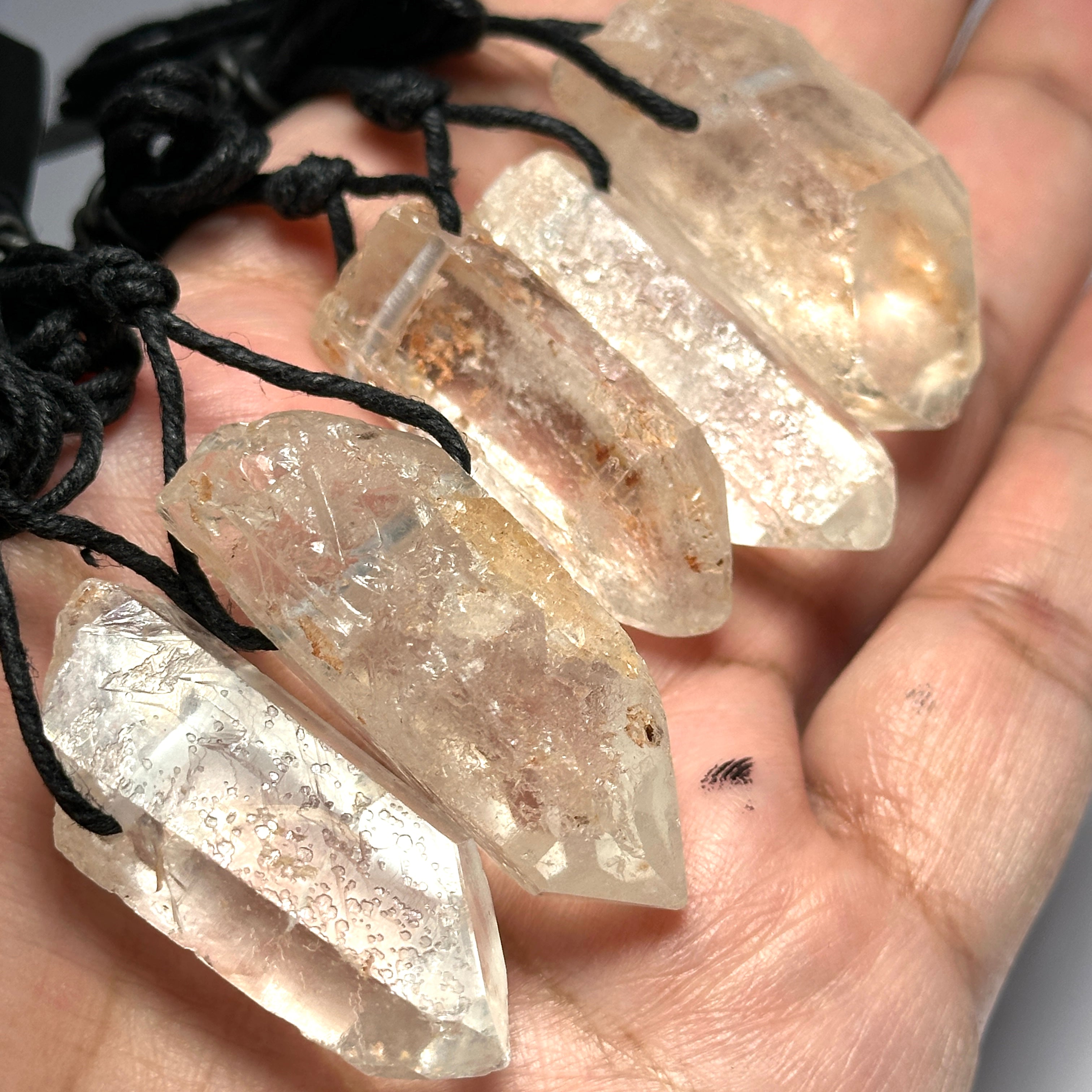 5 pcs Tanzanian Quartz Crystal pendants lot. Price is for all 5