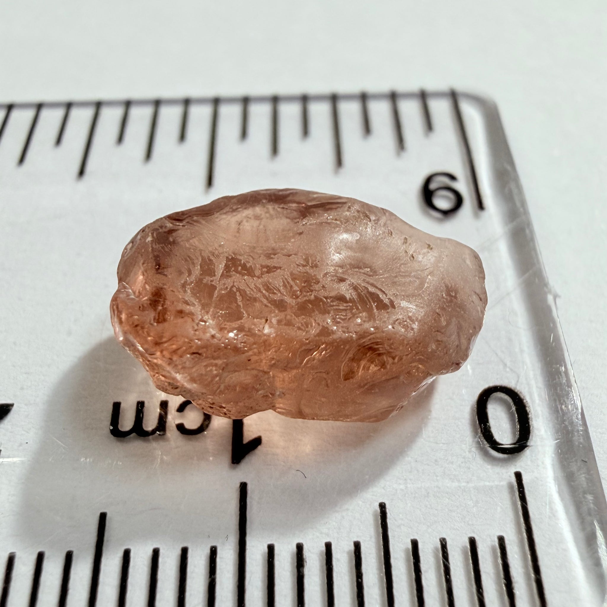 Malaya Garnet, 8.03ct, Tanzania, Untreated Unheated, fine needles causing a silky appearance, flat shape, see side pics