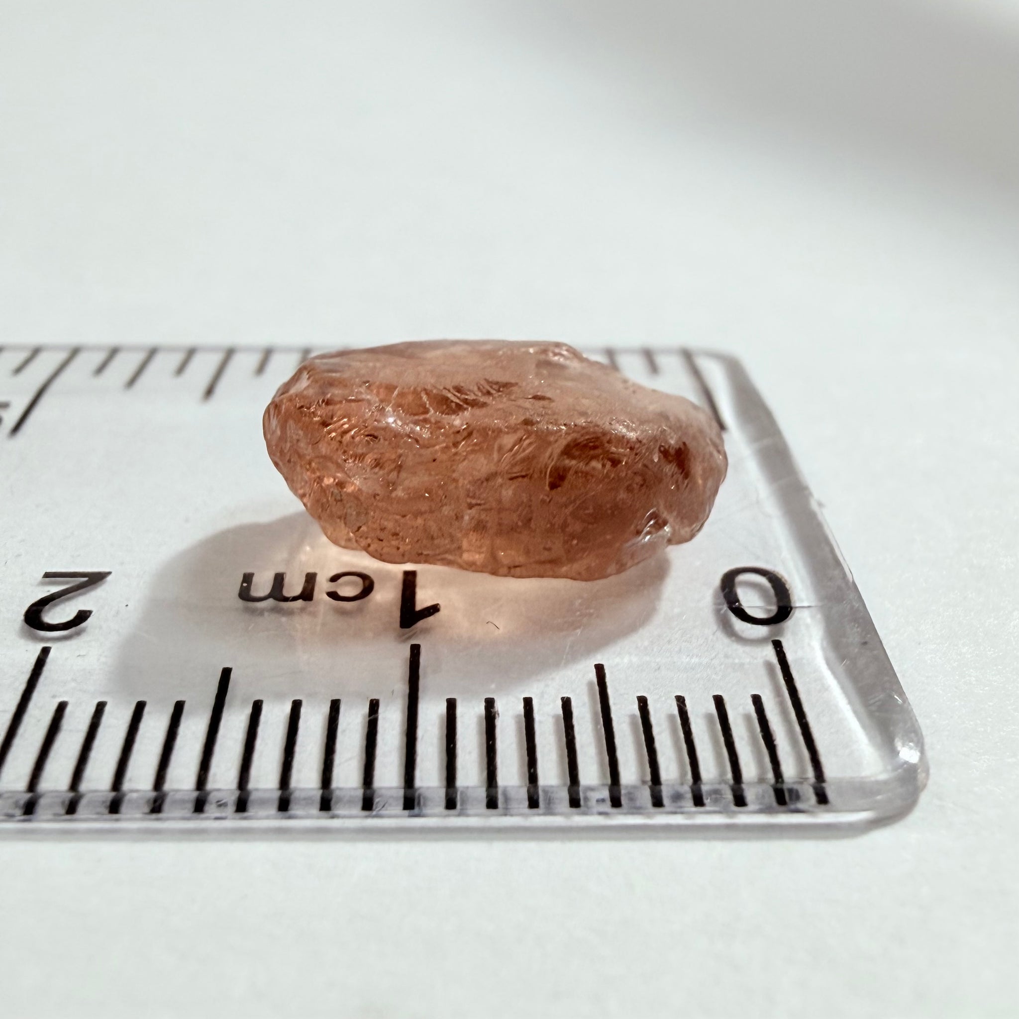 Malaya Garnet, 8.03ct, Tanzania, Untreated Unheated, fine needles causing a silky appearance, flat shape, see side pics