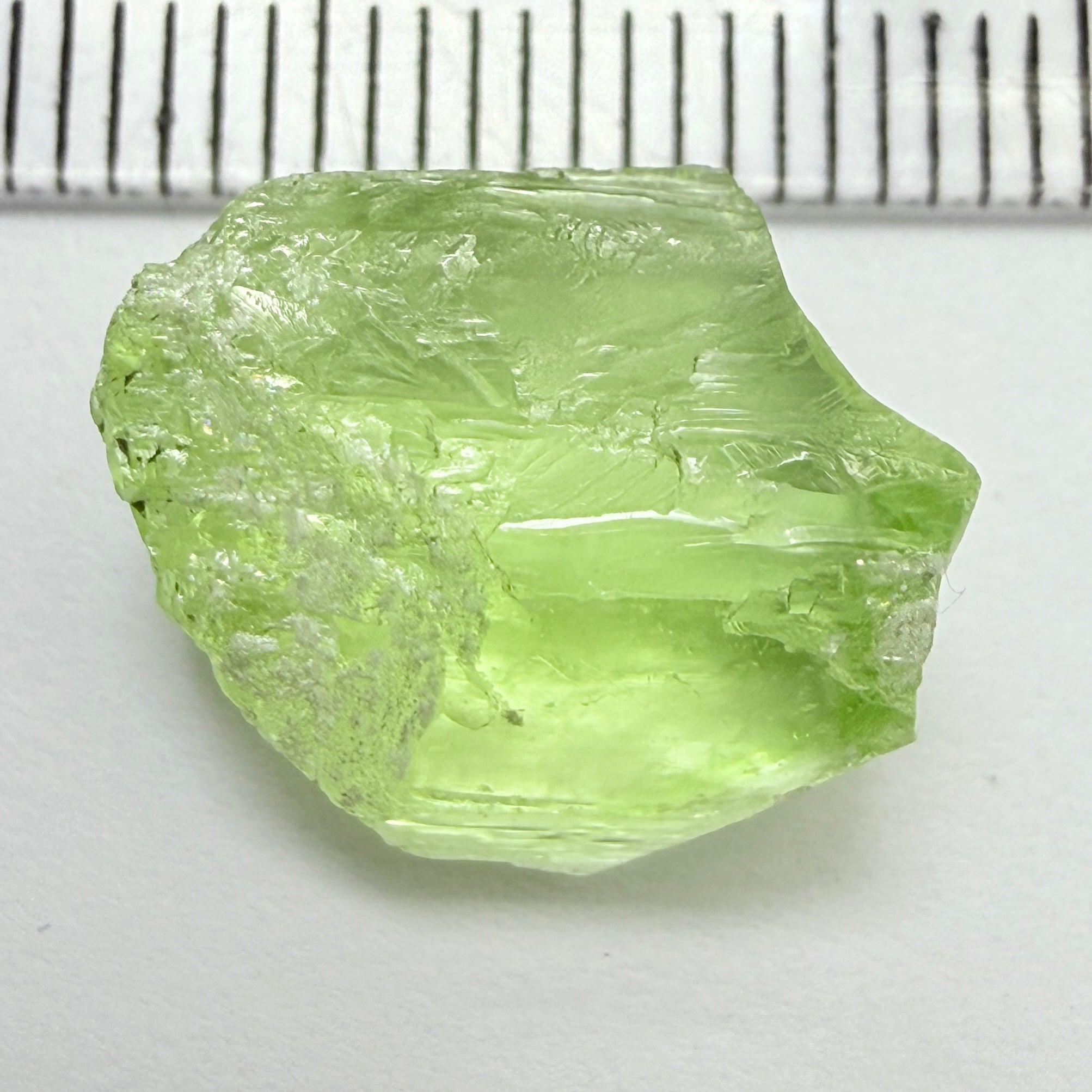 Diopside Crystal, neon lime green, 12.71ct, Merelani Hills, Tanzania, Untreated Unheated, vvs-if