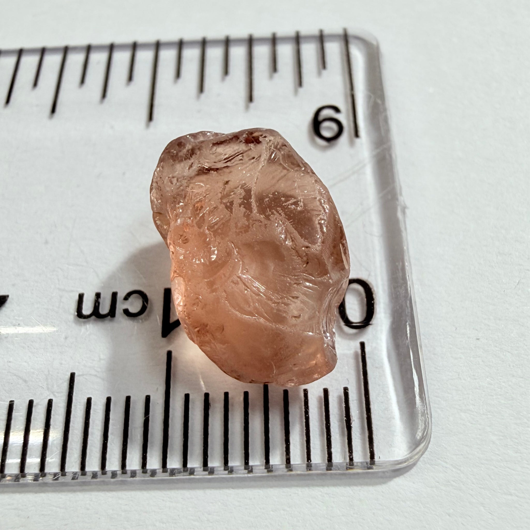 Malaya Garnet, 8.03ct, Tanzania, Untreated Unheated, fine needles causing a silky appearance, flat shape, see side pics