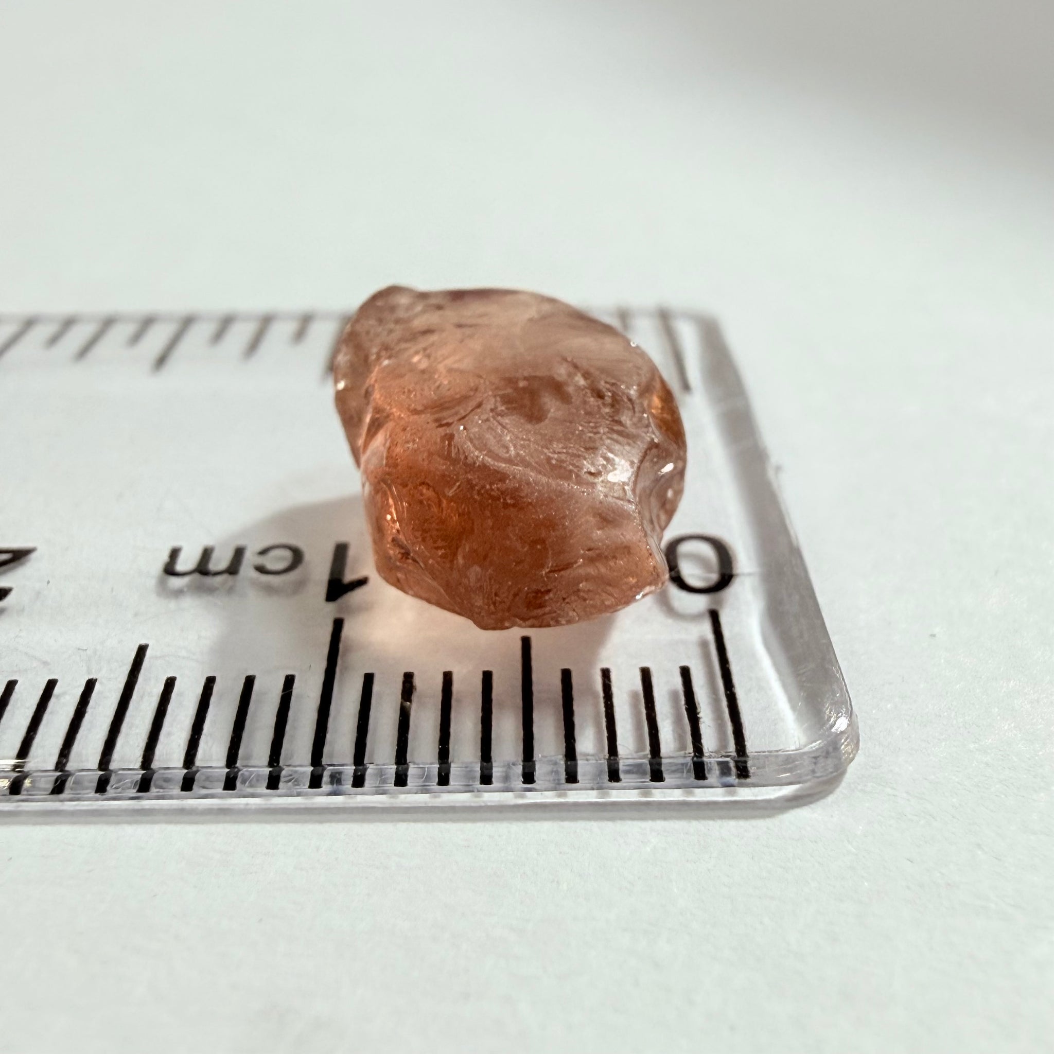 Malaya Garnet, 8.03ct, Tanzania, Untreated Unheated, fine needles causing a silky appearance, flat shape, see side pics