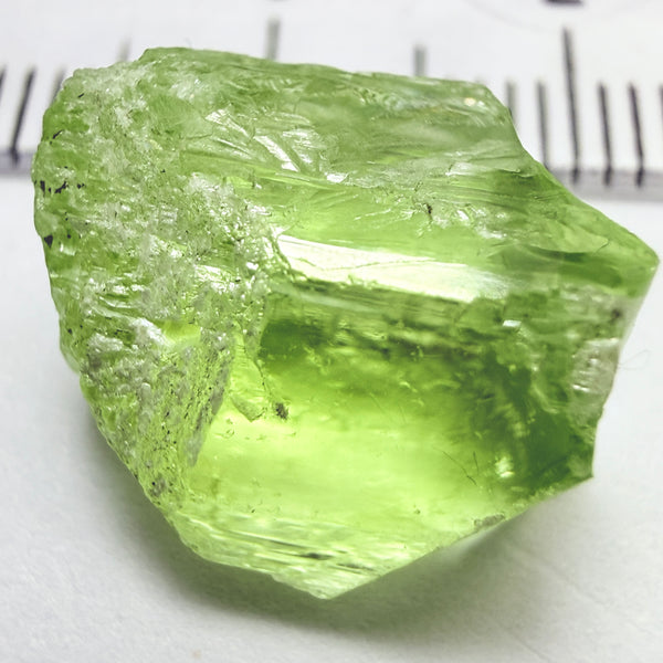 Diopside Crystal, neon lime green, 12.71ct, Merelani Hills, Tanzania, Untreated Unheated, vvs-if