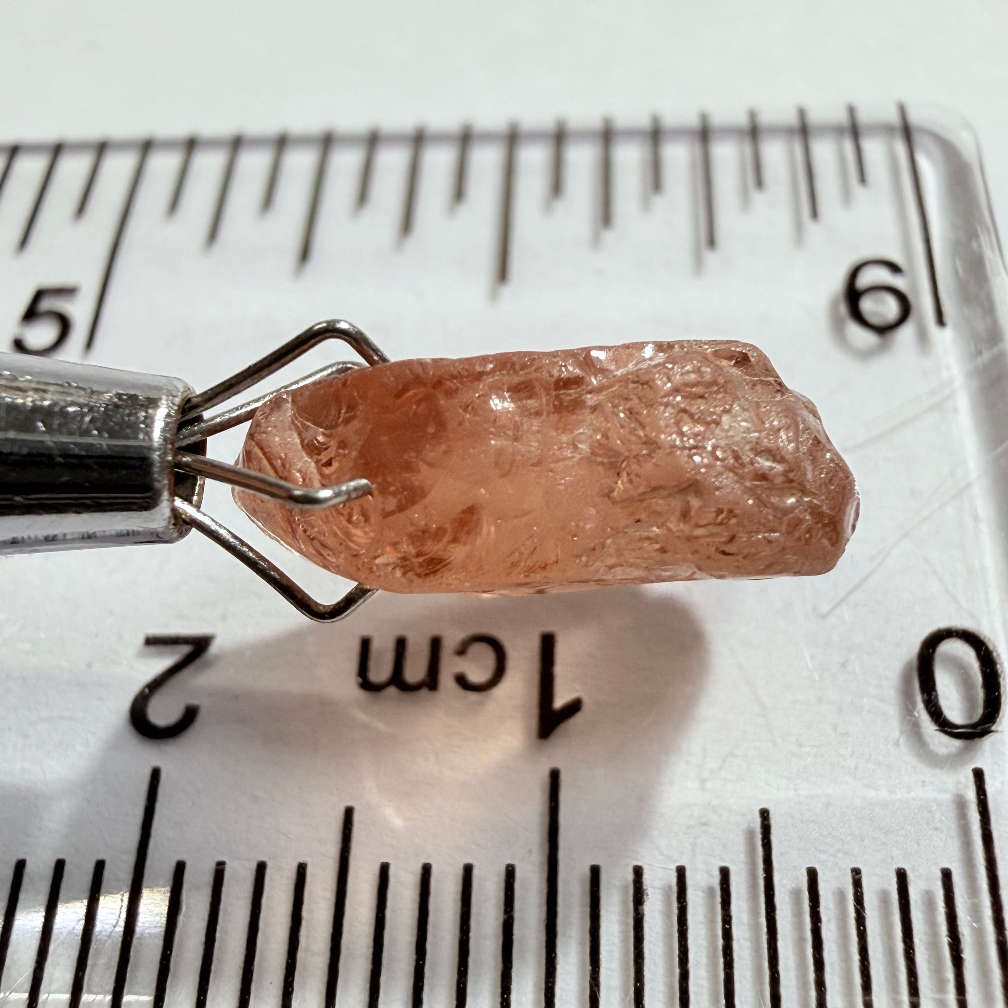 Malaya Garnet, 8.03ct, Tanzania, Untreated Unheated, fine needles causing a silky appearance, flat shape, see side pics