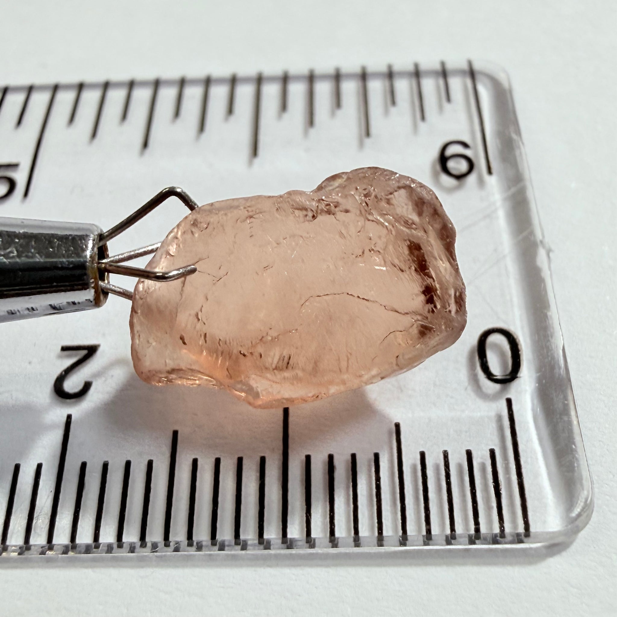 Malaya Garnet, 8.03ct, Tanzania, Untreated Unheated, fine needles causing a silky appearance, flat shape, see side pics