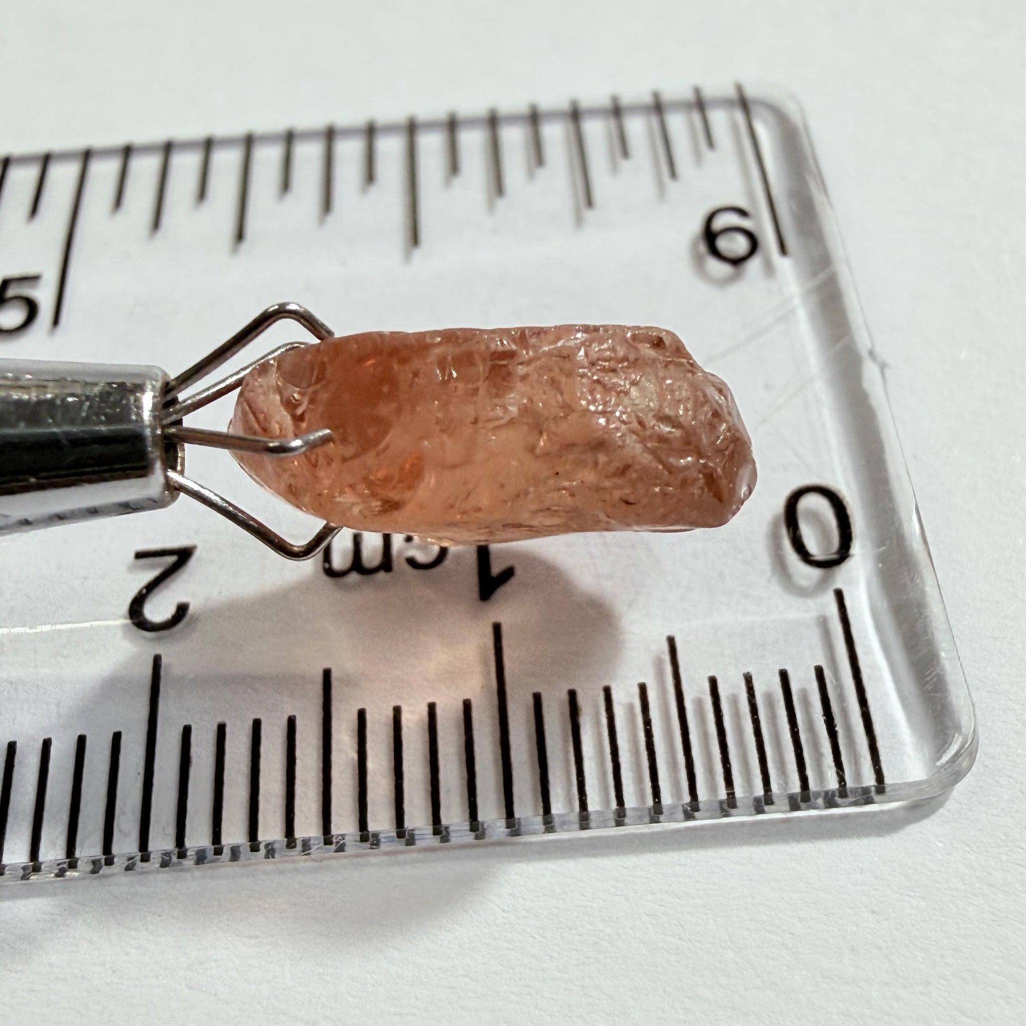 Malaya Garnet, 8.03ct, Tanzania, Untreated Unheated, fine needles causing a silky appearance, flat shape, see side pics