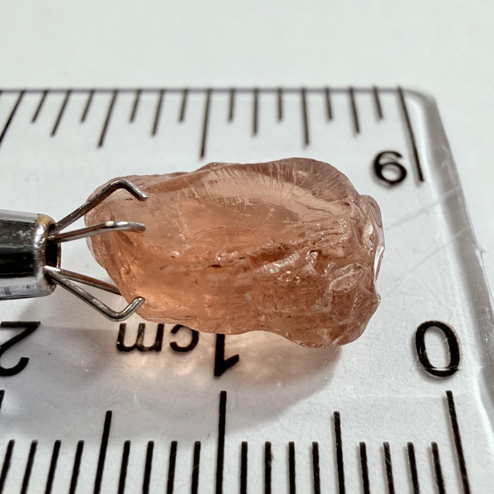 Malaya Garnet, 8.03ct, Tanzania, Untreated Unheated, fine needles causing a silky appearance, flat shape, see side pics