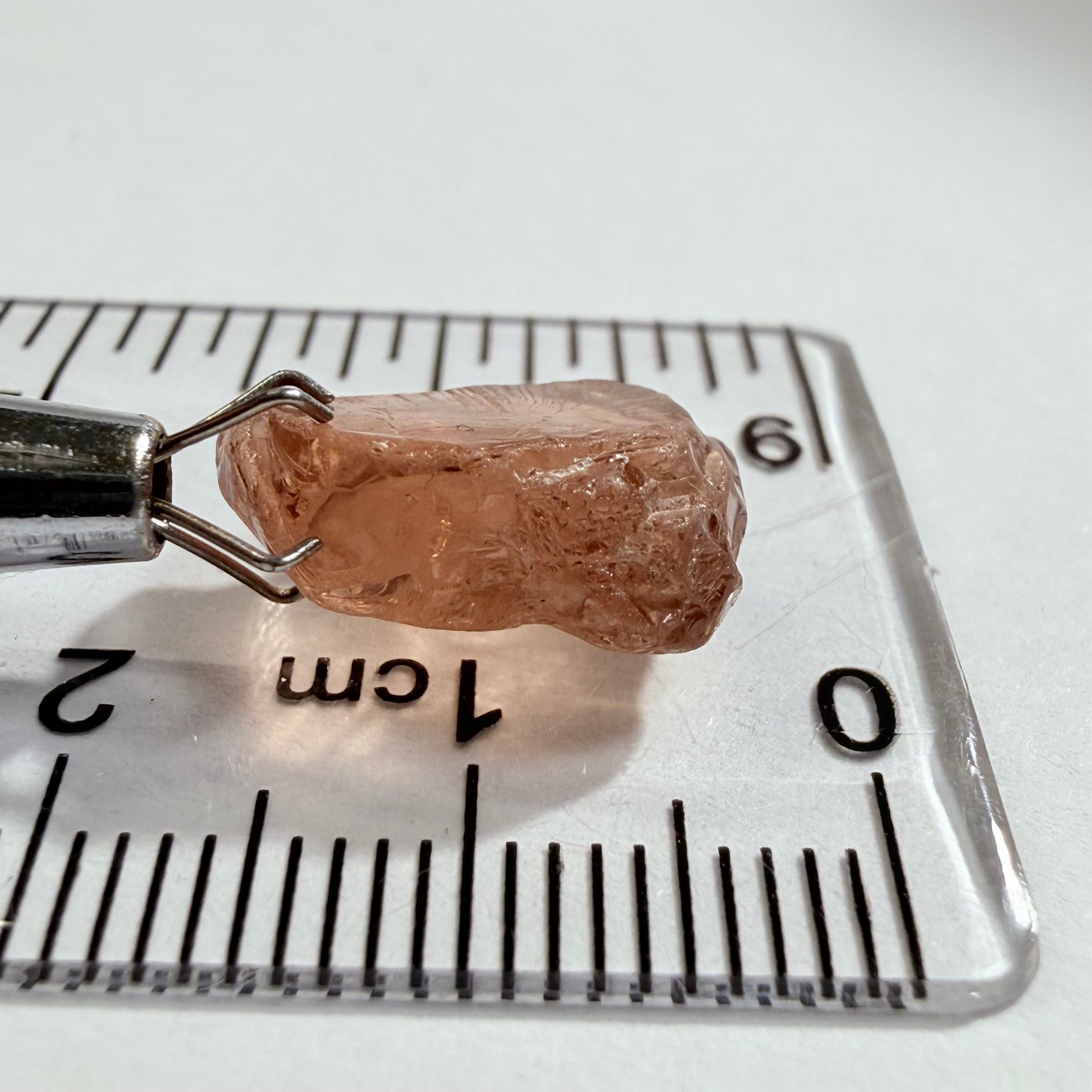 Malaya Garnet, 8.03ct, Tanzania, Untreated Unheated, fine needles causing a silky appearance, flat shape, see side pics