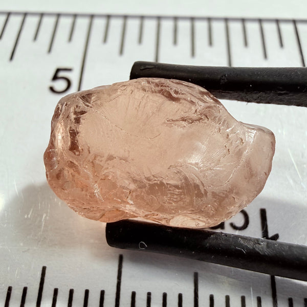 Malaya Garnet, 8.03ct, Tanzania, Untreated Unheated, fine needles causing a silky appearance, flat shape, see side pics