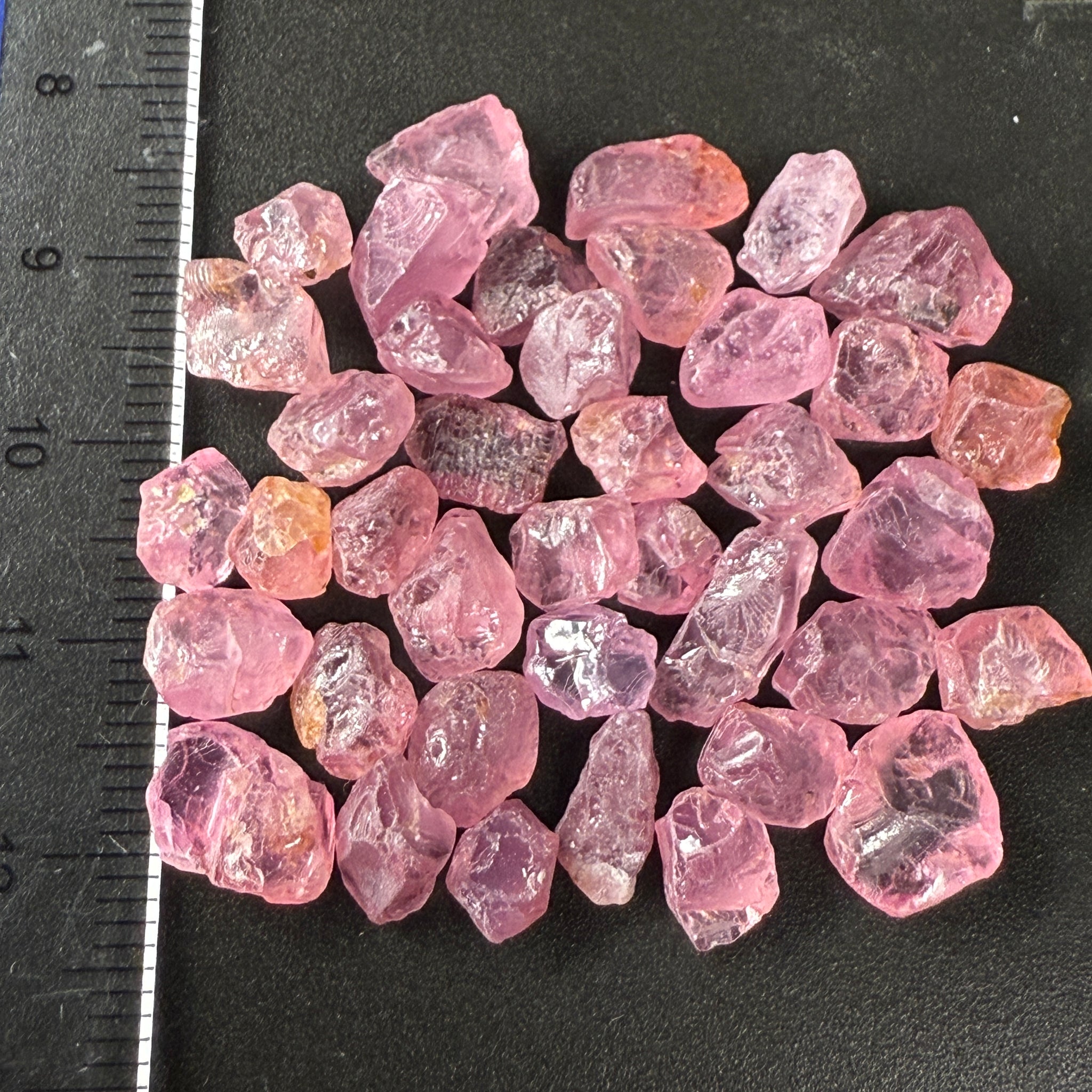 Mozambique Spinel Lot, Baby Pink colour, 68.43ct, Untreated Unheated. All have some inclusions and cracks, but if you want to have a play with them going cheap