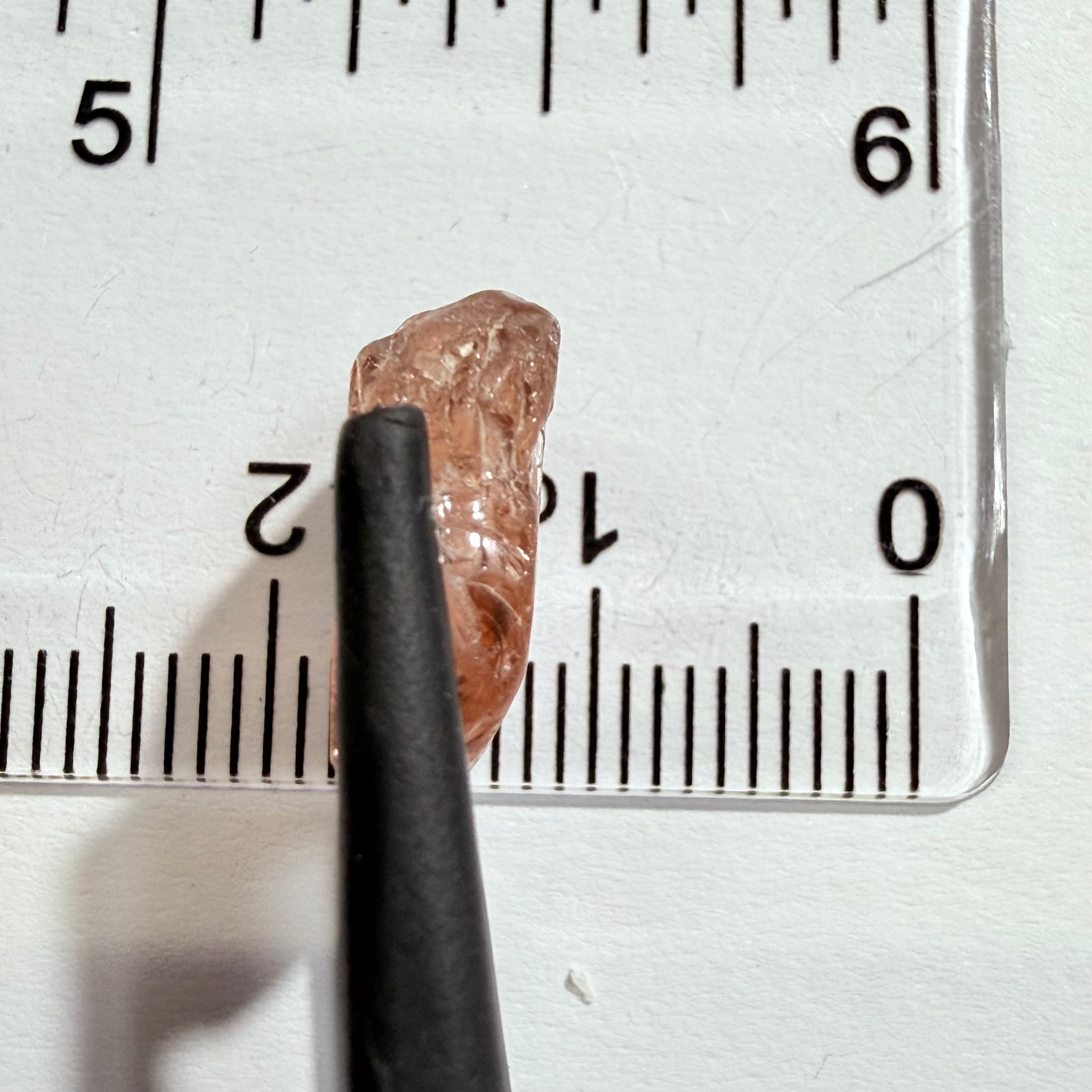 Malaya Garnet, 8.03ct, Tanzania, Untreated Unheated, fine needles causing a silky appearance, flat shape, see side pics