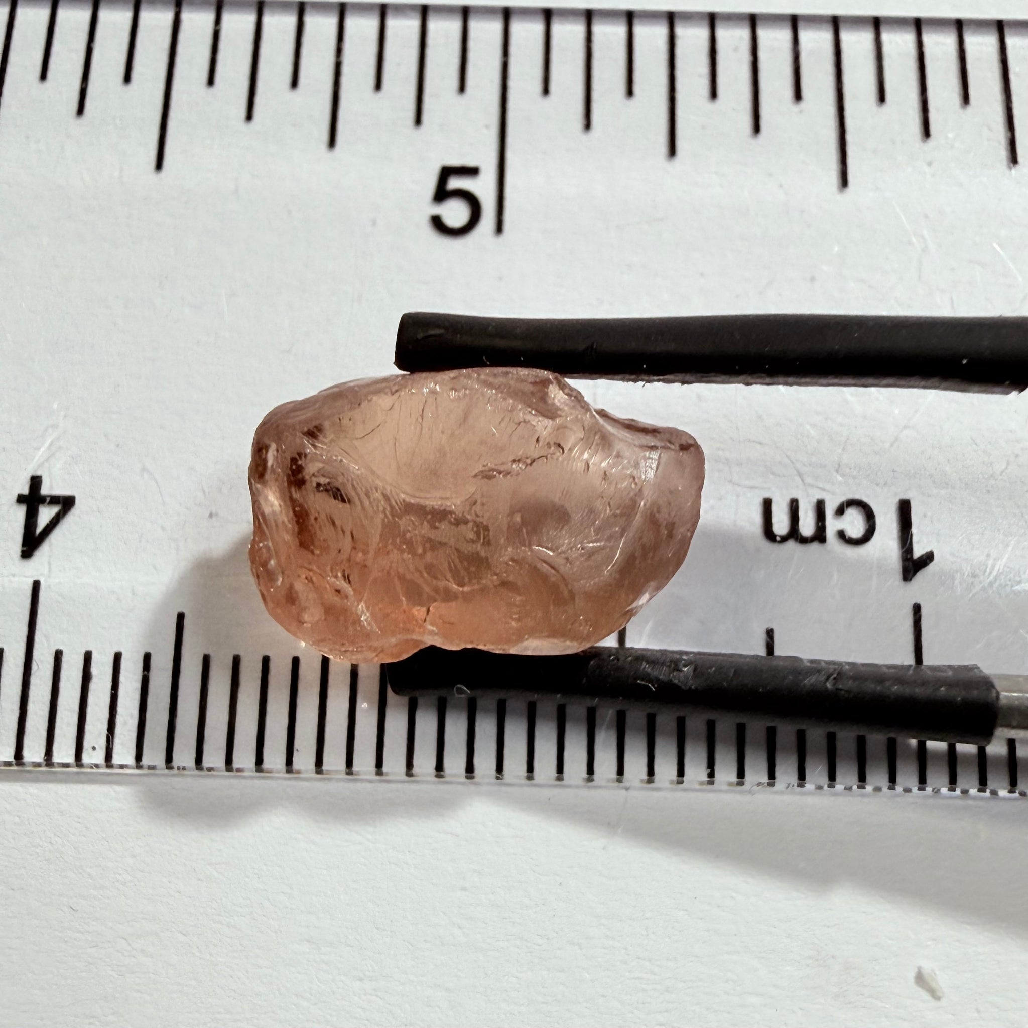 Malaya Garnet, 8.03ct, Tanzania, Untreated Unheated, fine needles causing a silky appearance, flat shape, see side pics