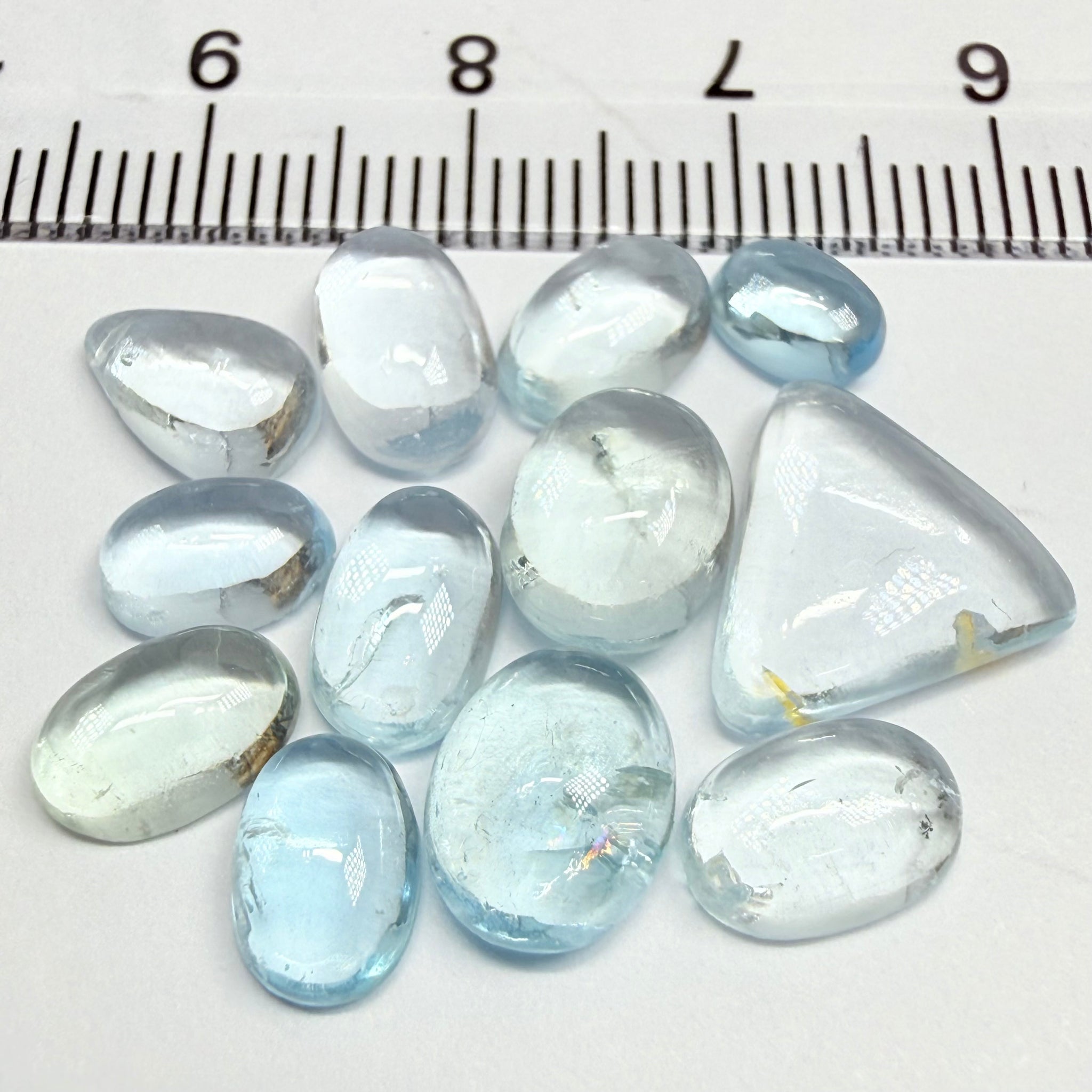 Aquamarine Cabochon Lot, 18.86ct, Tanzania, Untreated Unheated