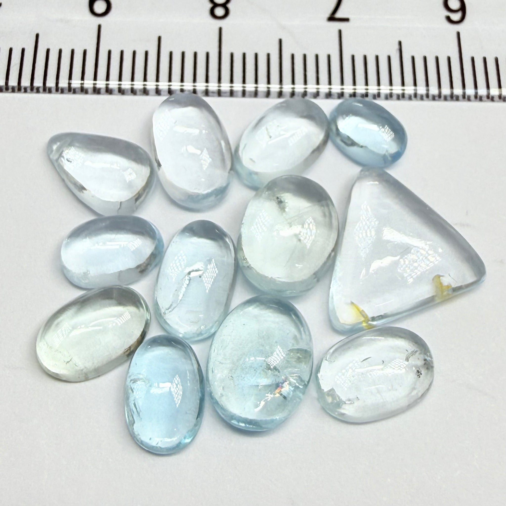 Aquamarine Cabochon Lot, 18.86ct, Tanzania, Untreated Unheated