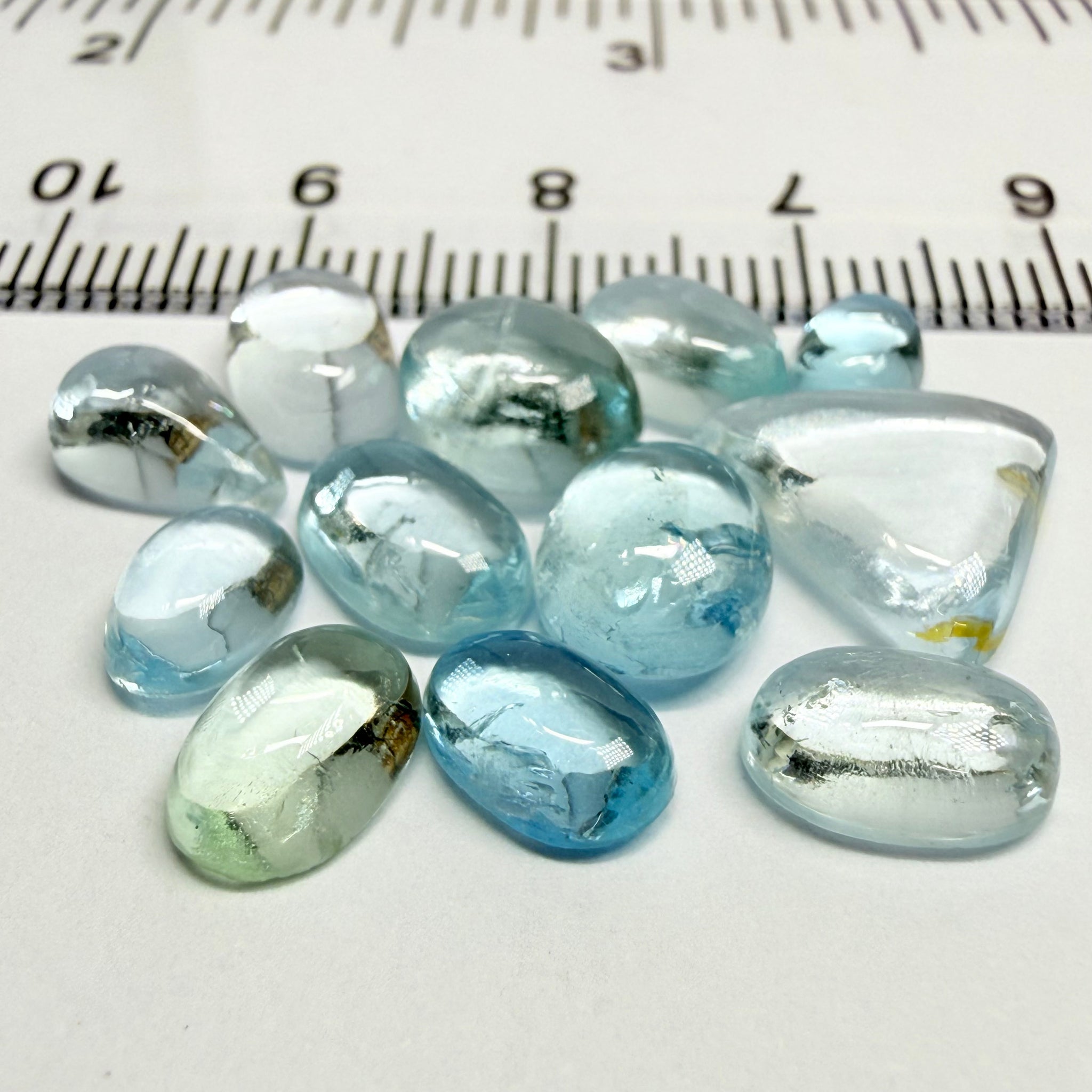 Aquamarine Cabochon Lot, 18.86ct, Tanzania, Untreated Unheated