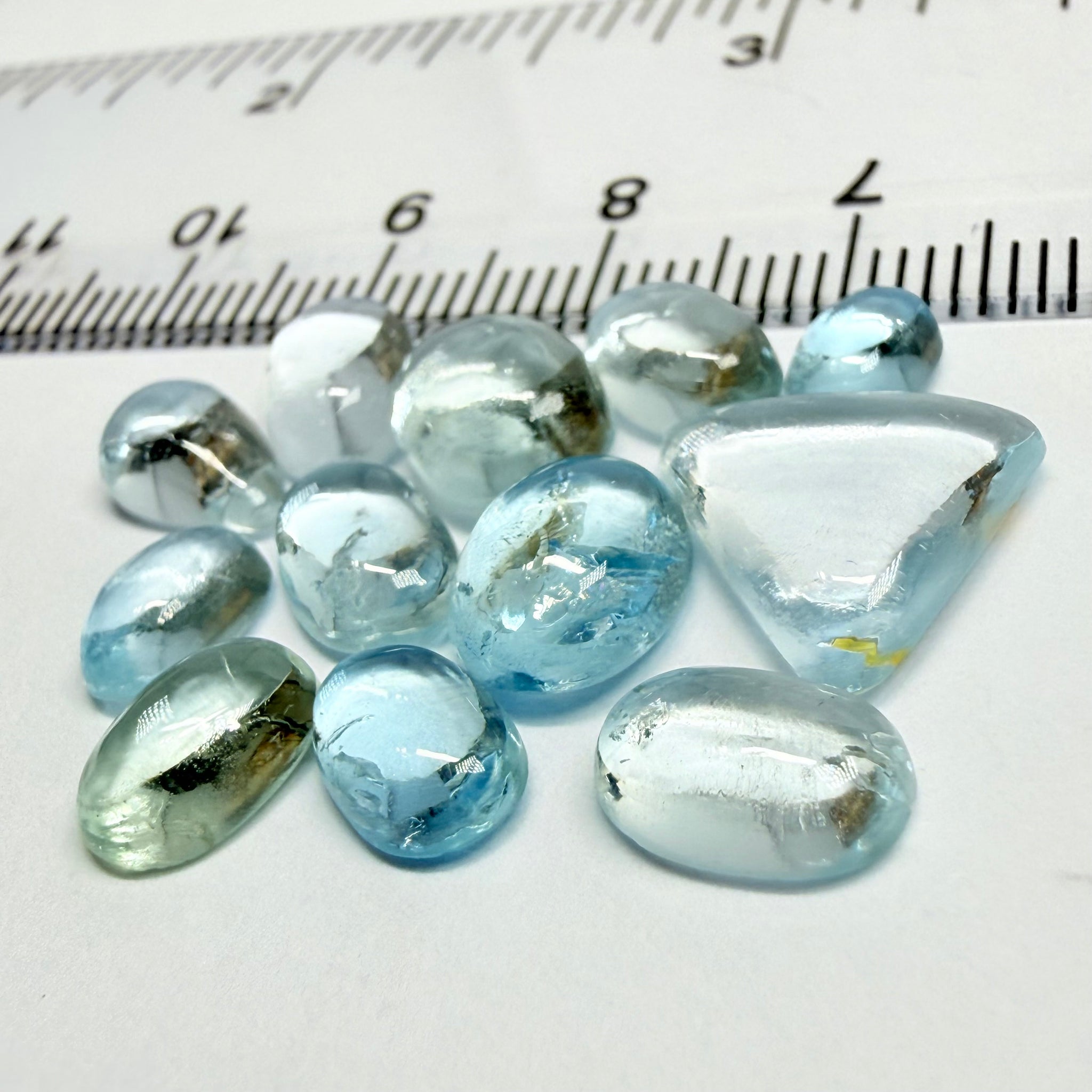 Aquamarine Cabochon Lot, 18.86ct, Tanzania, Untreated Unheated