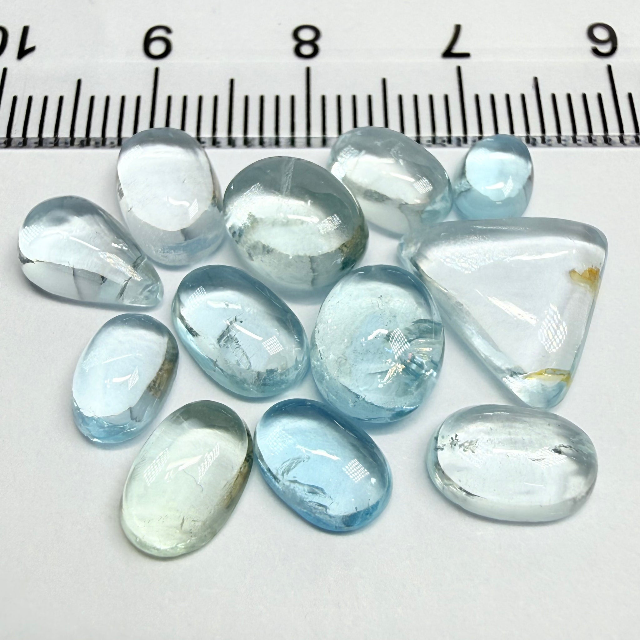 Aquamarine Cabochon Lot, 18.86ct, Tanzania, Untreated Unheated