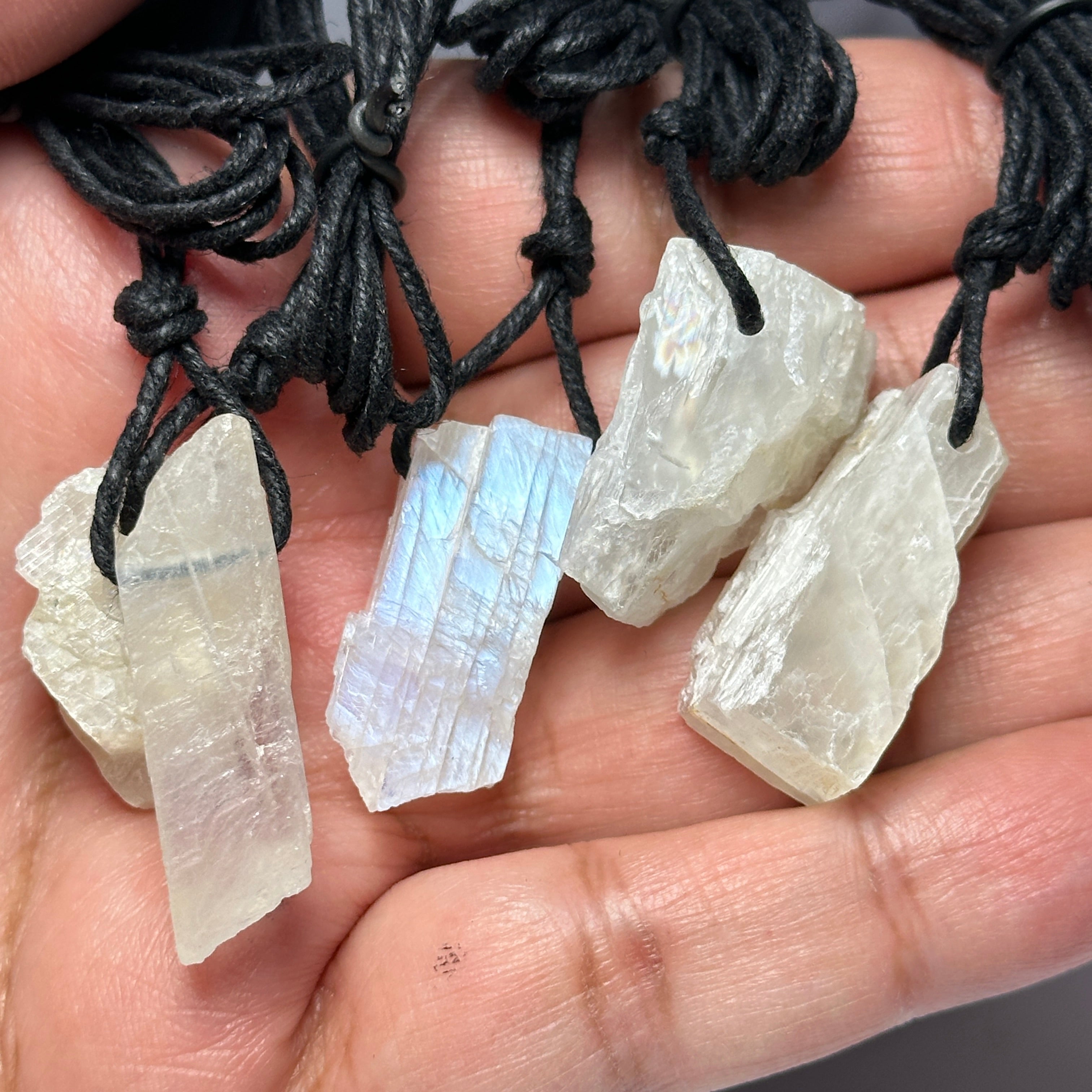 5 pcs Tanzanian Moonstone pendants lot. Price is for all 5