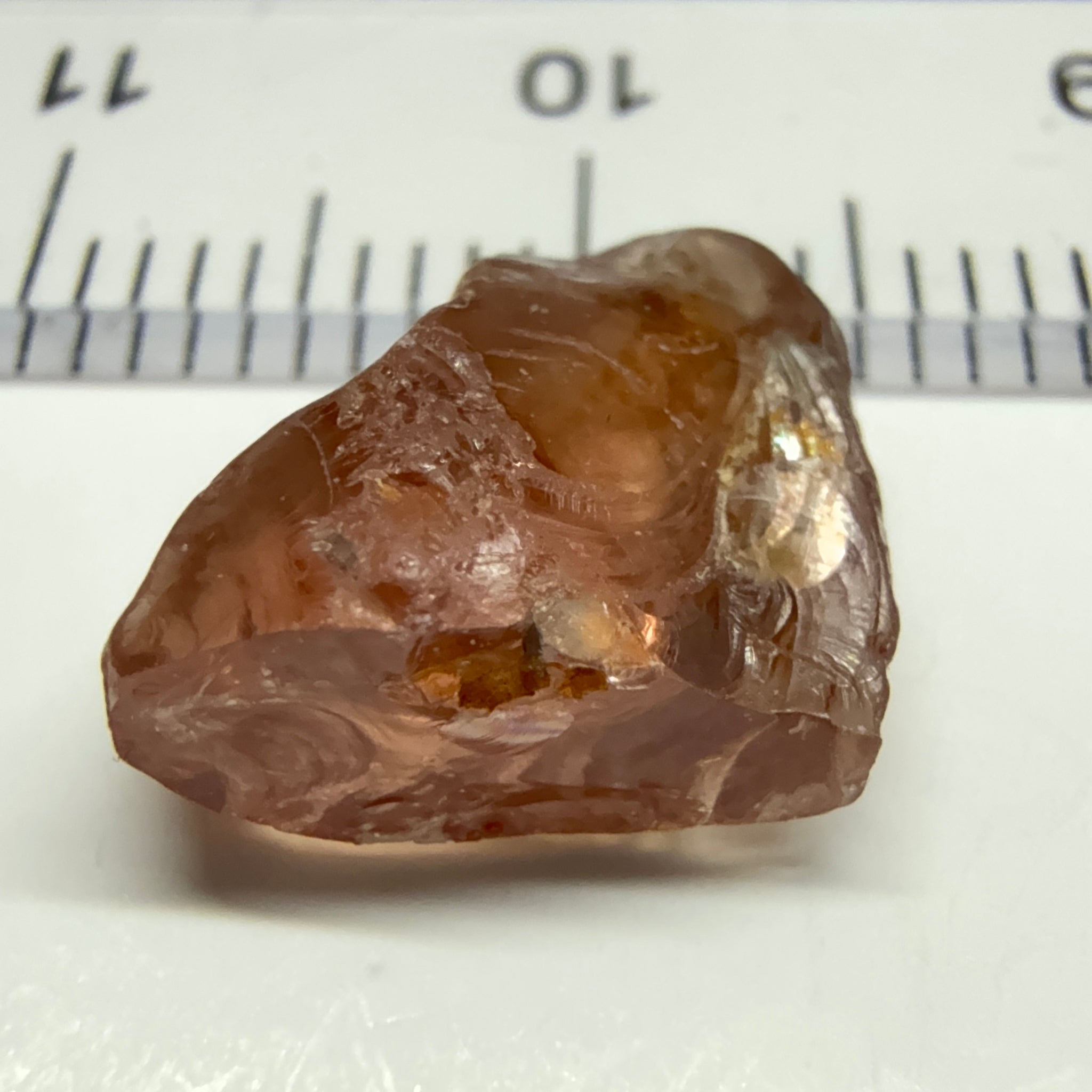Peach Malaya Garnet, 5.30ct, vvs + silky and flattish shape, Unheated Untreated, Umba Valley Tanzania