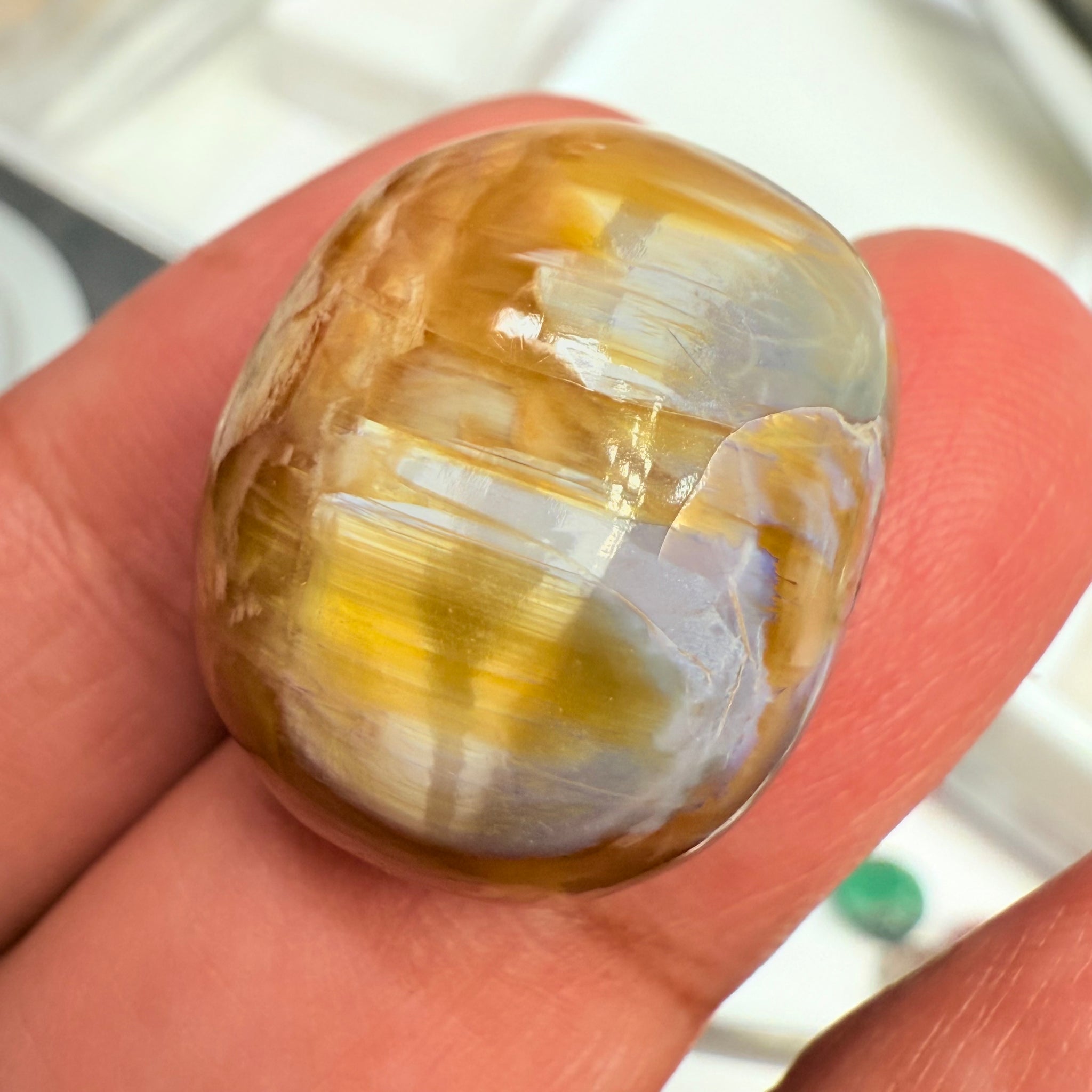 Cats-Eye Opal, 38.46ct, Tanzania, Untreated Unheated