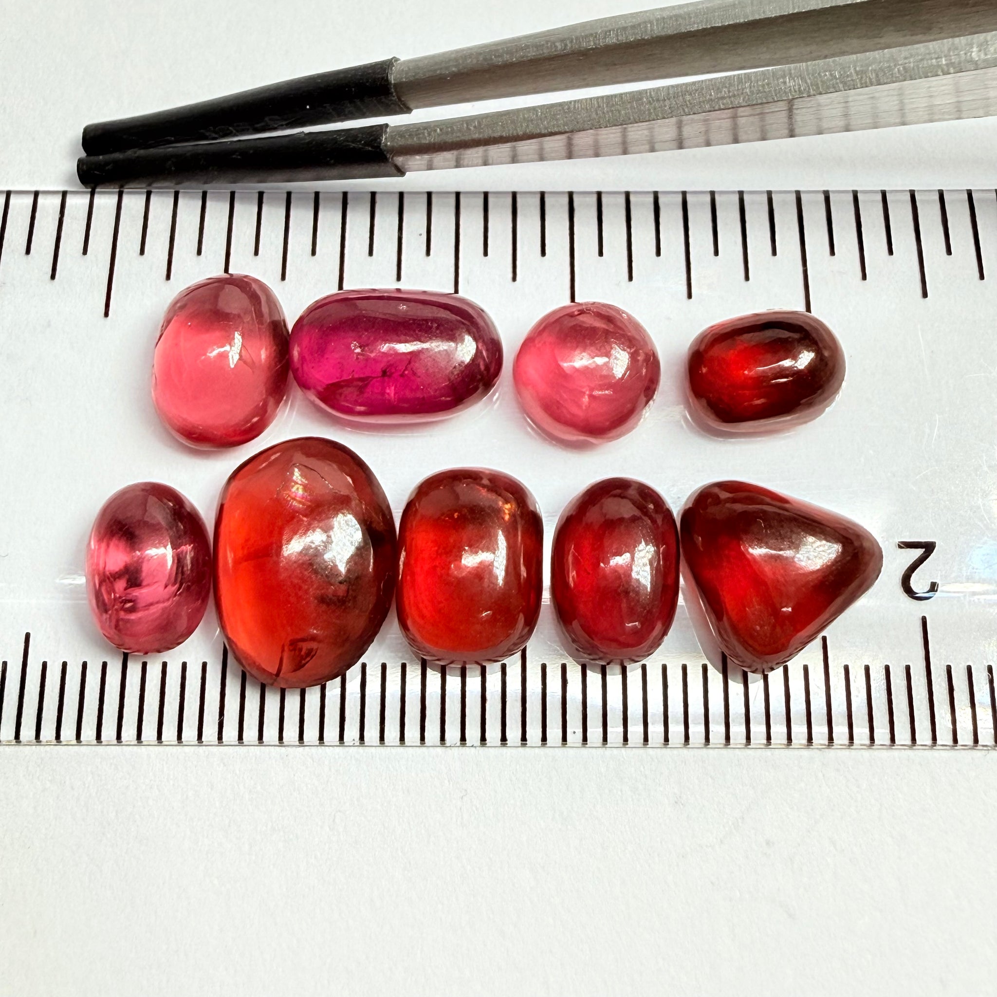 Umba Garnet Cabochon Lot, 27.93ct, Tanzania, Untreated Unheated, they look like polished pebbles