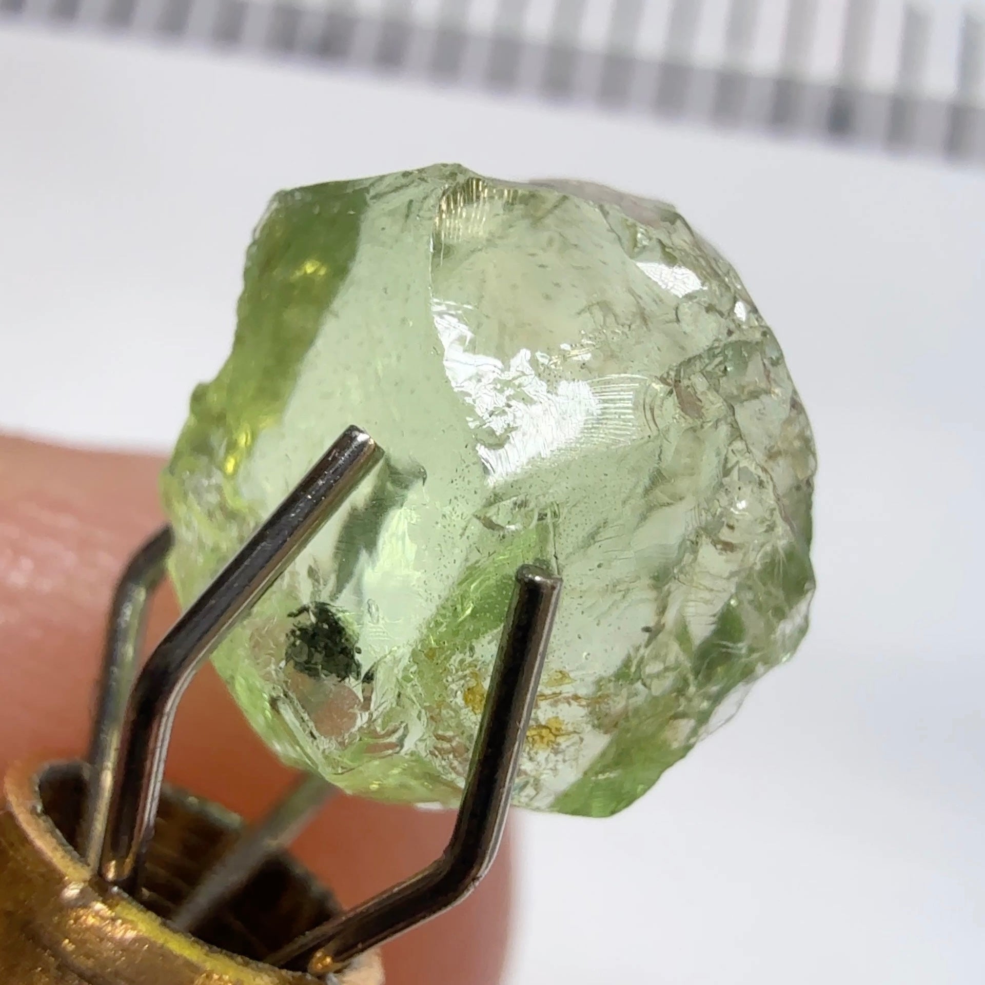 Tsavorite Garnet, 1.89ct, Tanzania, Untreated Unheated, too flat to facet but great to set as is into jewellery