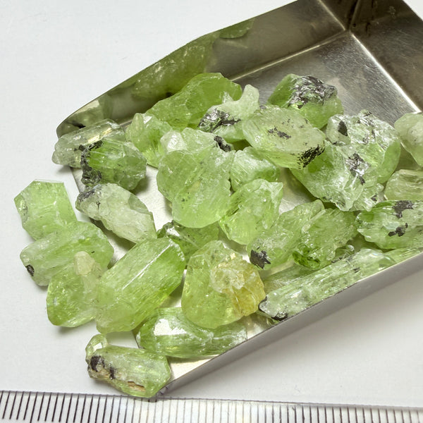 Diopside Crystal Lot, 183.34ct Tanzania, Untreated Unheated, 1cm - 1.5cm sizes
