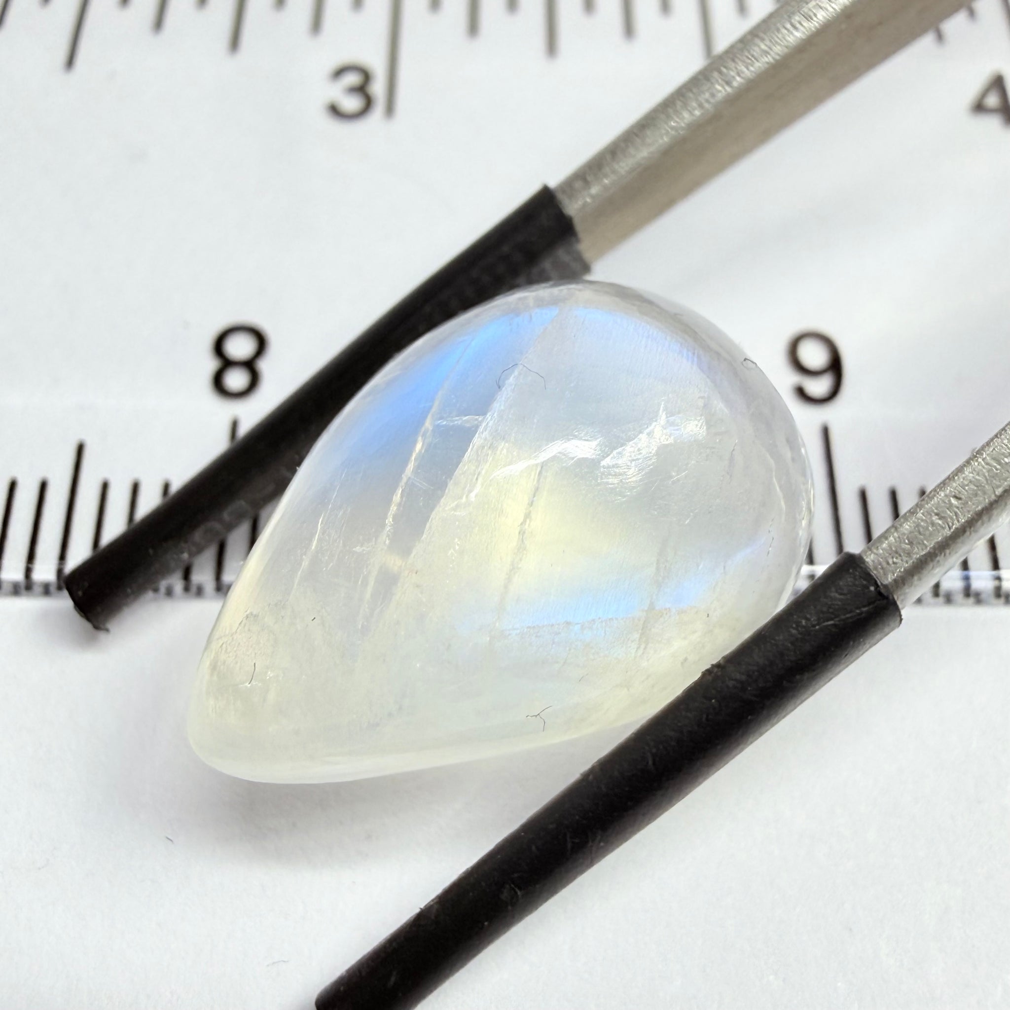 Blue Sheen Moonstone Cabochon, 13.84ct, Tanzania, Untreated Unheated, inclusion inside but stable