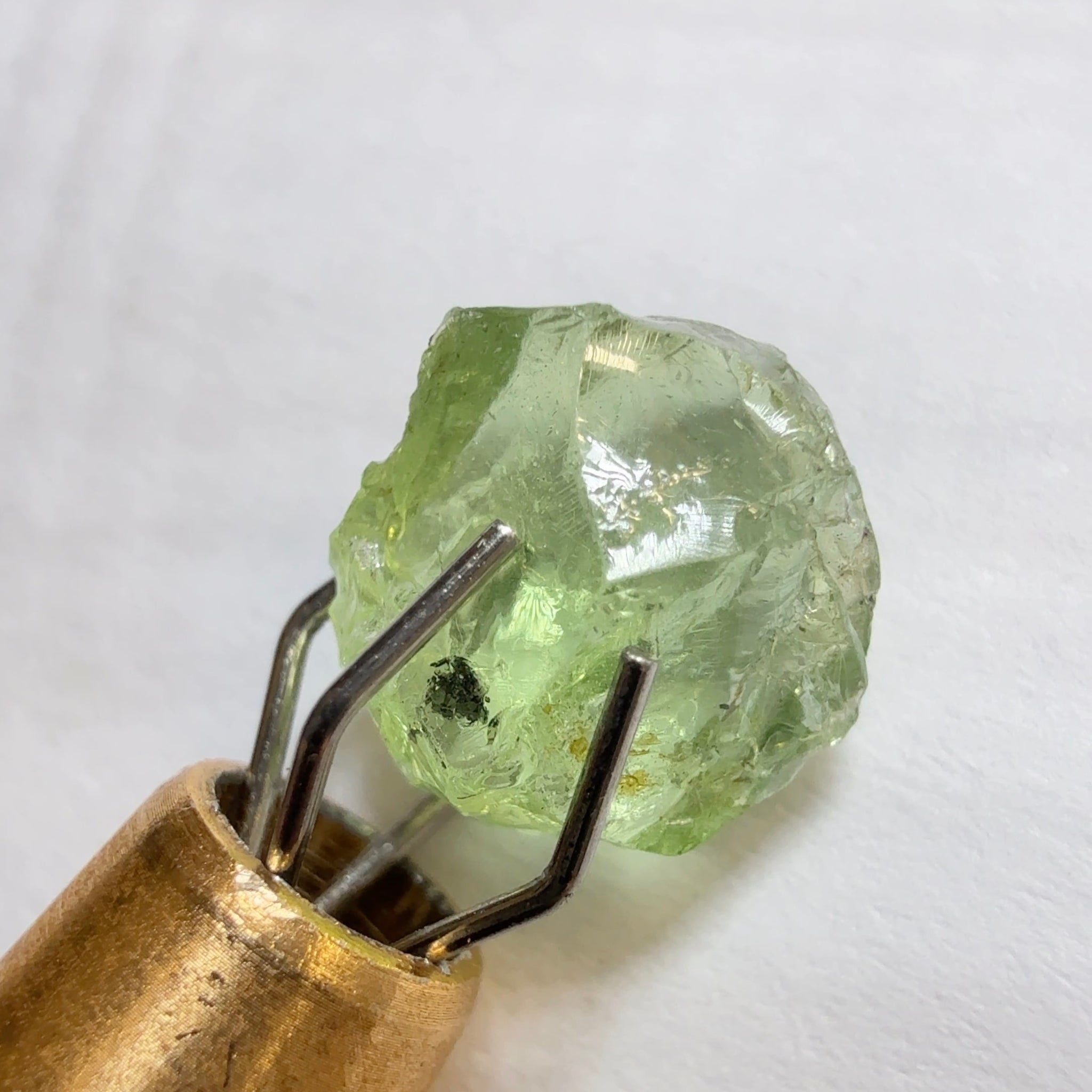 Tsavorite Garnet, 1.89ct, Tanzania, Untreated Unheated, too flat to facet but great to set as is into jewellery