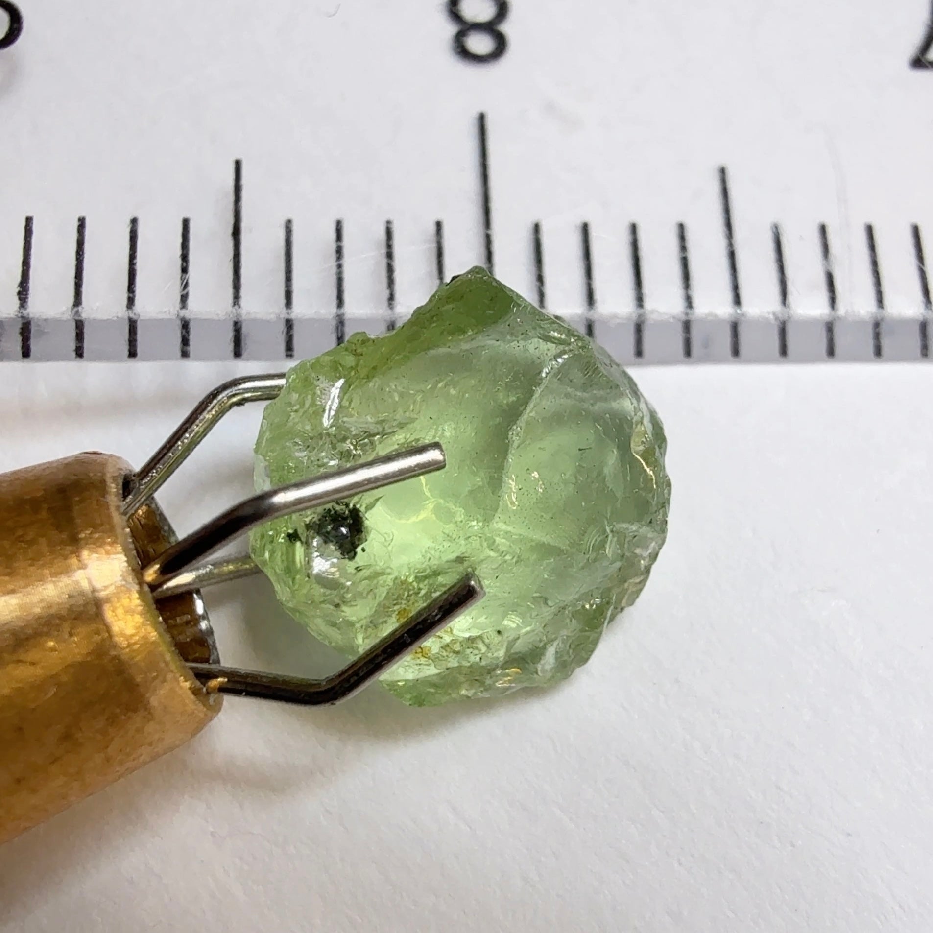 Tsavorite Garnet, 1.89ct, Tanzania, Untreated Unheated, too flat to facet but great to set as is into jewellery