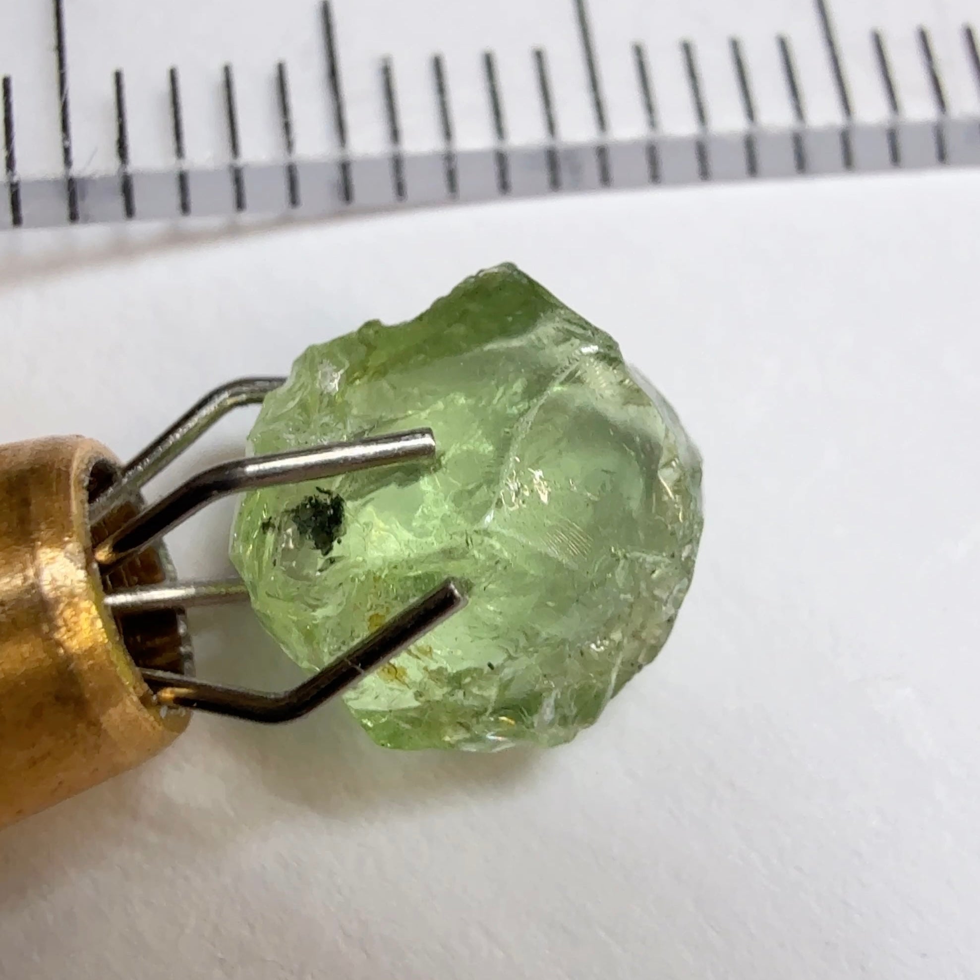 Tsavorite Garnet, 1.89ct, Tanzania, Untreated Unheated, too flat to facet but great to set as is into jewellery