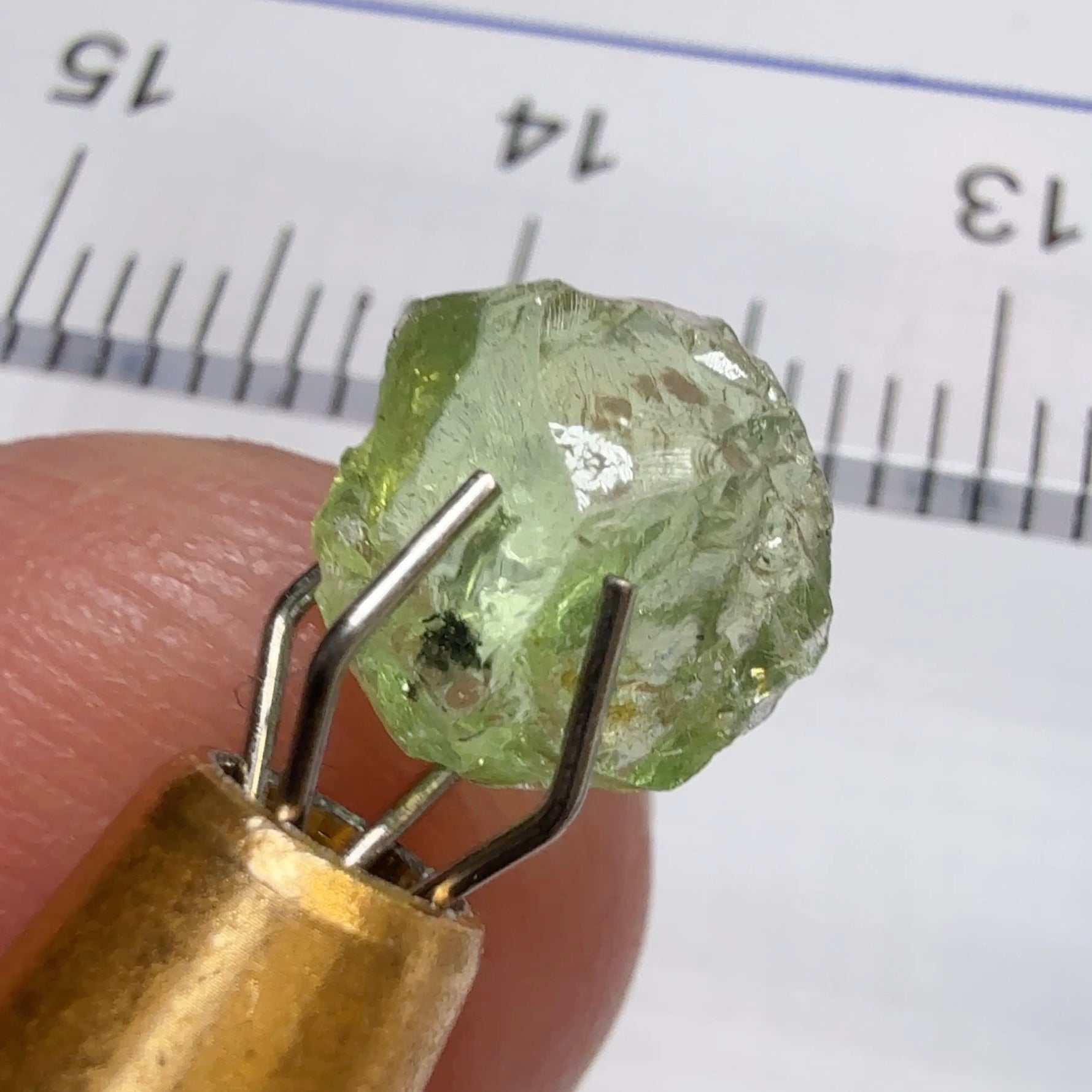 Tsavorite Garnet, 1.89ct, Tanzania, Untreated Unheated, too flat to facet but great to set as is into jewellery
