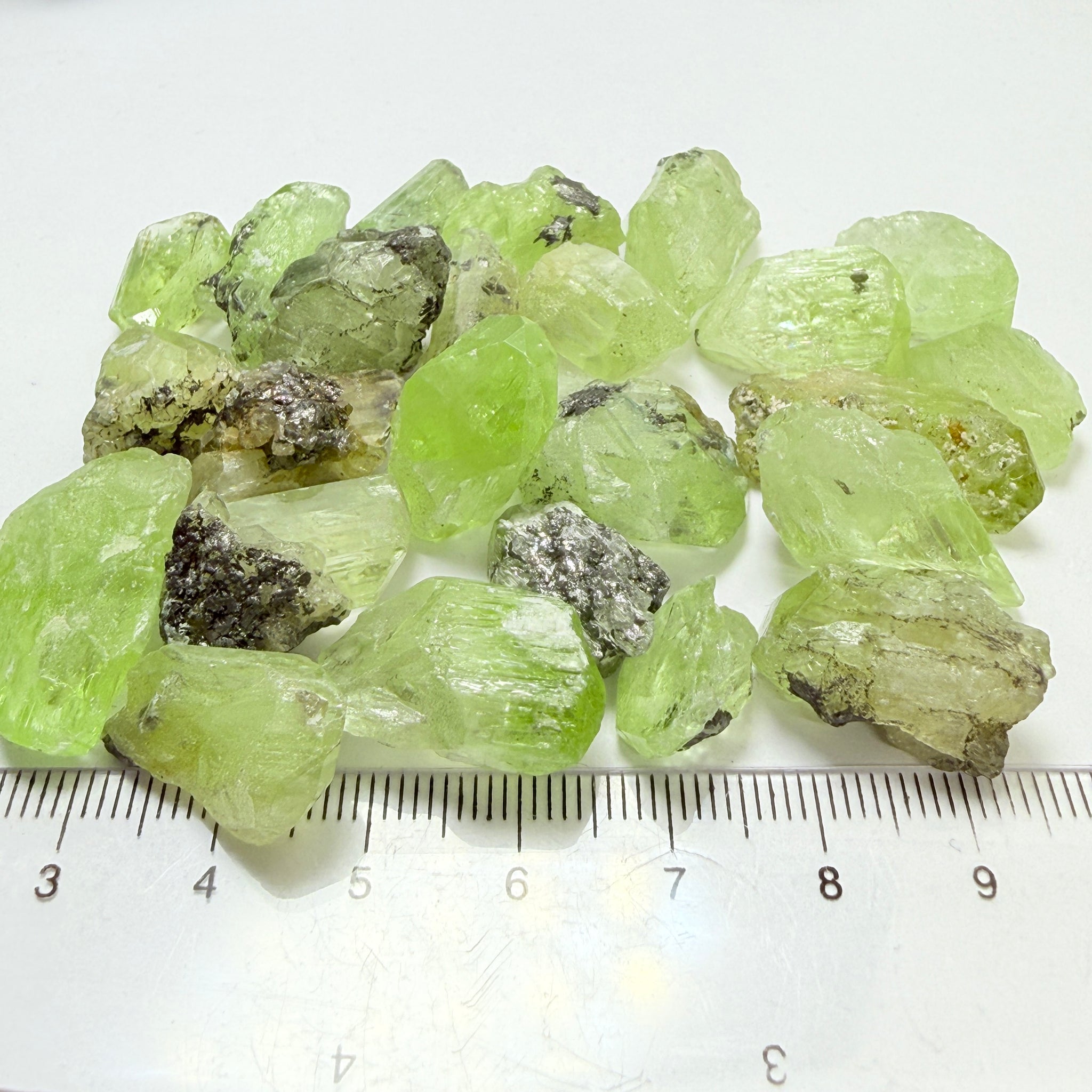 Diopside Crystal Lot, 395.50ct Tanzania, Untreated Unheated, 1.5cm - 2cm