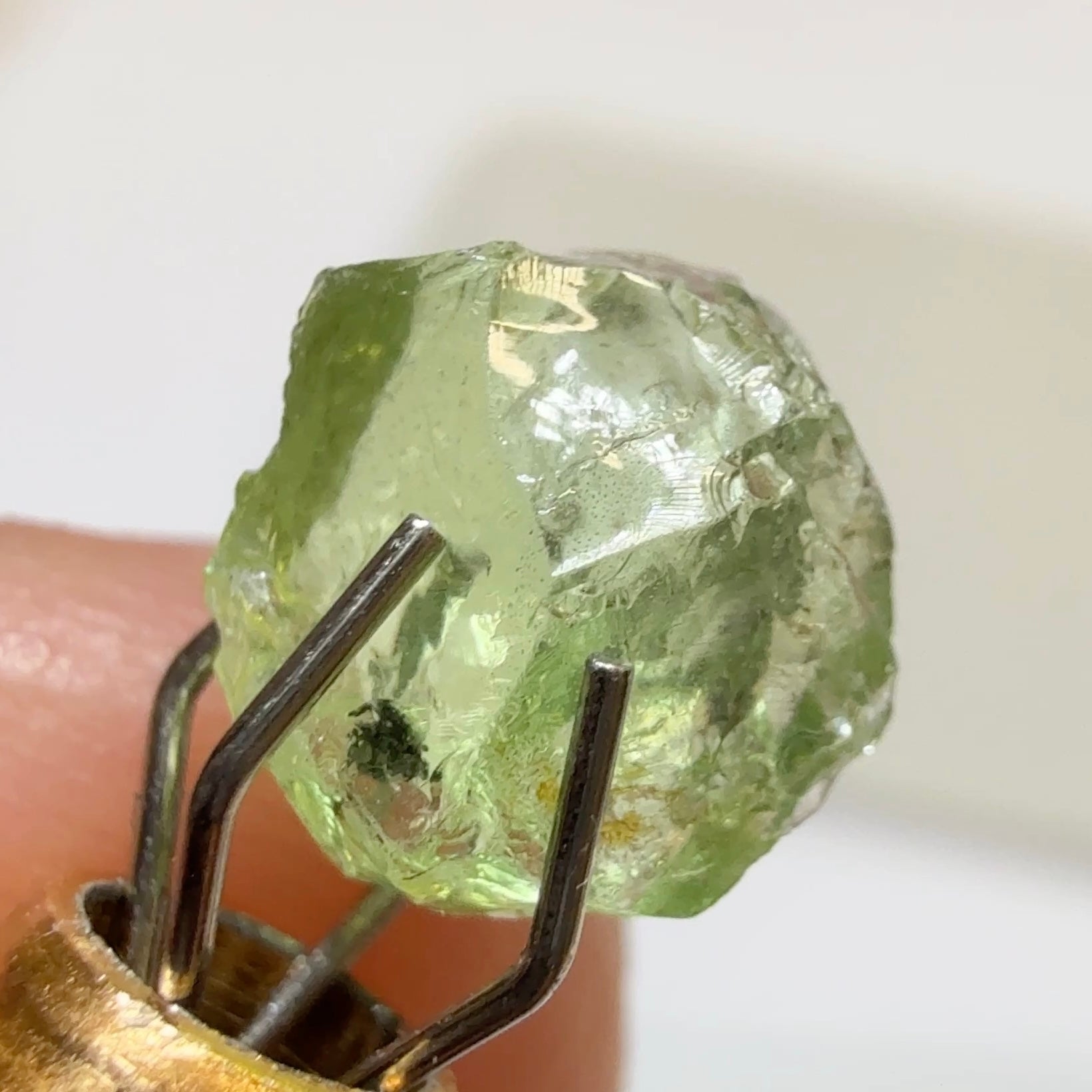 Tsavorite Garnet, 1.89ct, Tanzania, Untreated Unheated, too flat to facet but great to set as is into jewellery