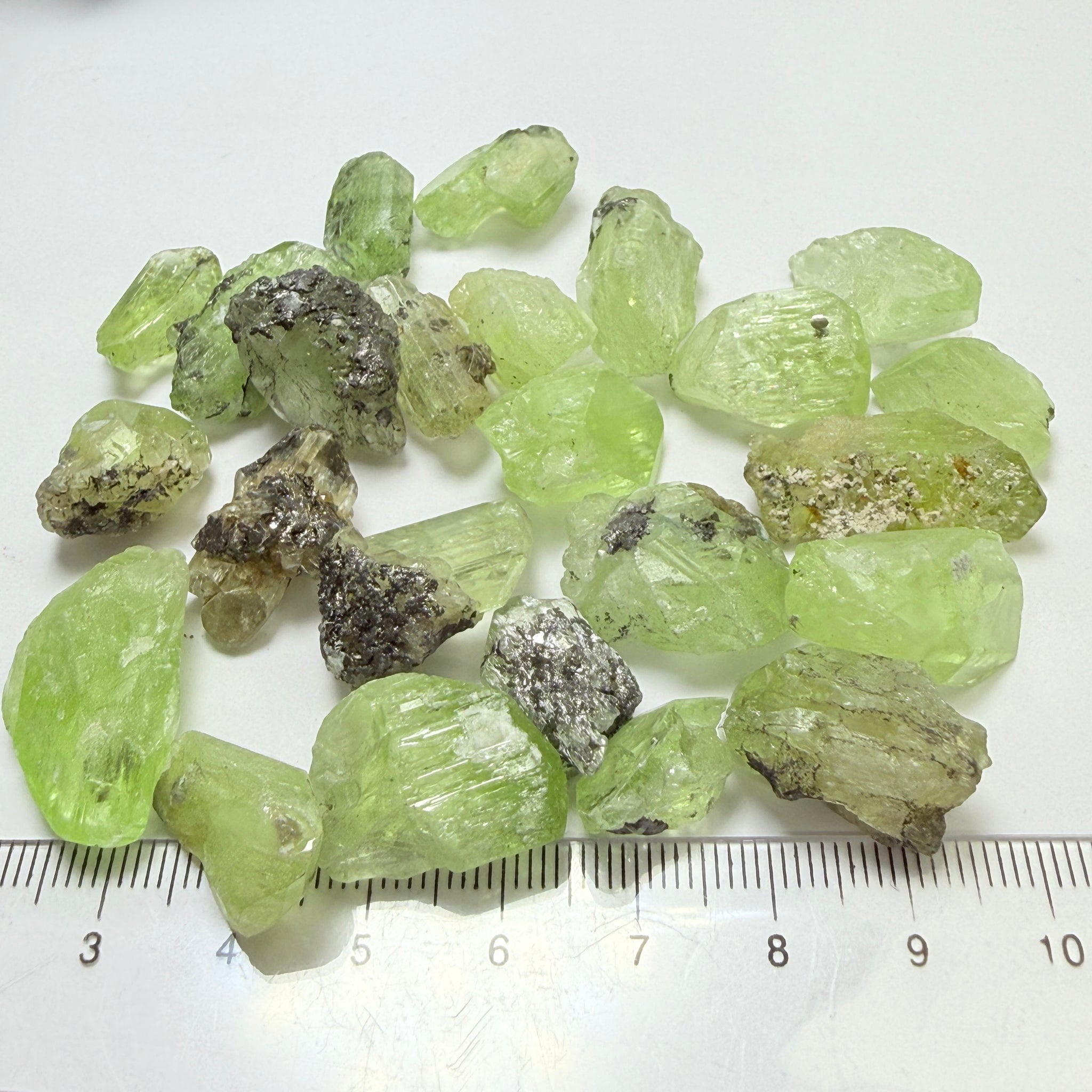 Diopside Crystal Lot, 395.50ct Tanzania, Untreated Unheated, 1.5cm - 2cm