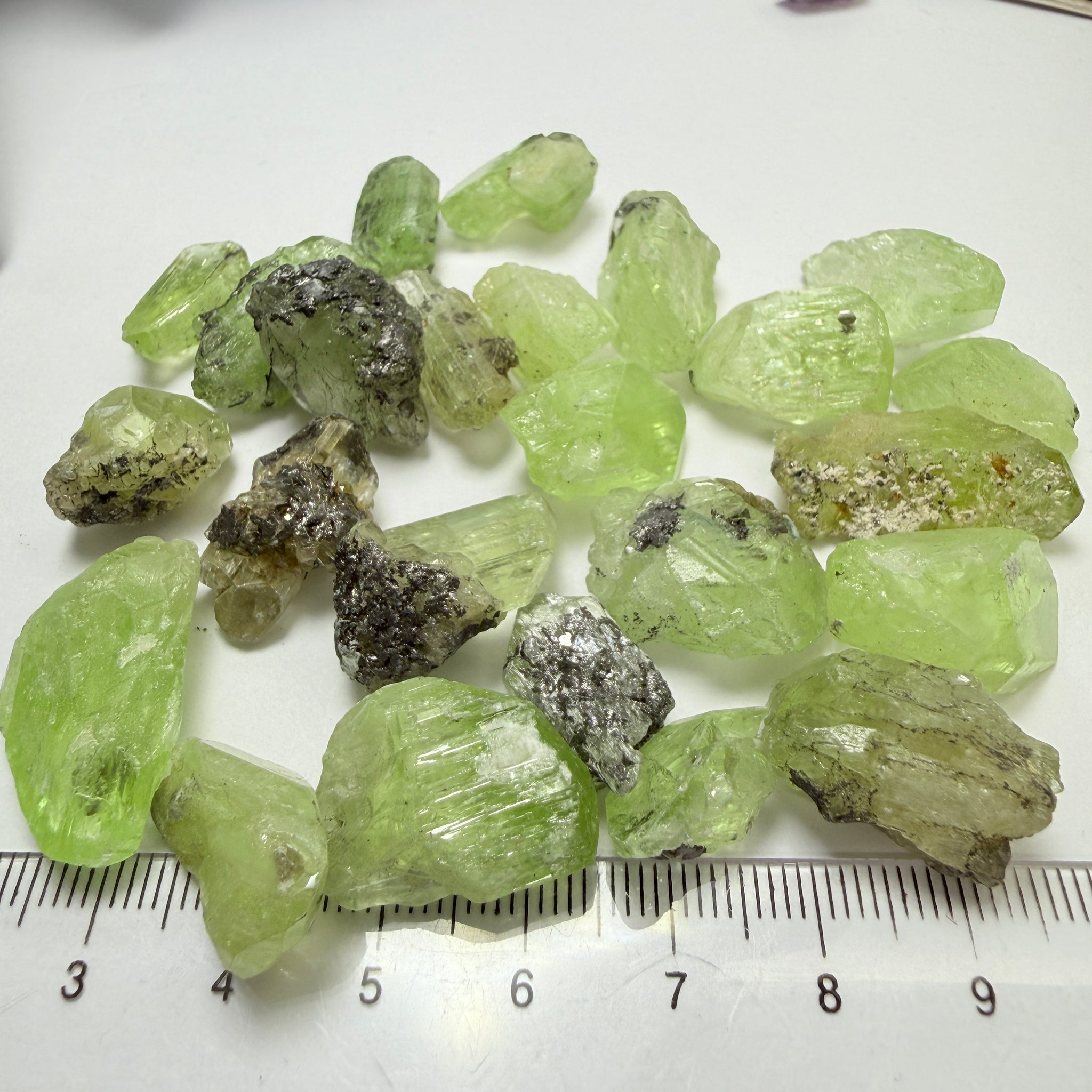 Diopside Crystal Lot, 395.50ct Tanzania, Untreated Unheated, 1.5cm - 2cm